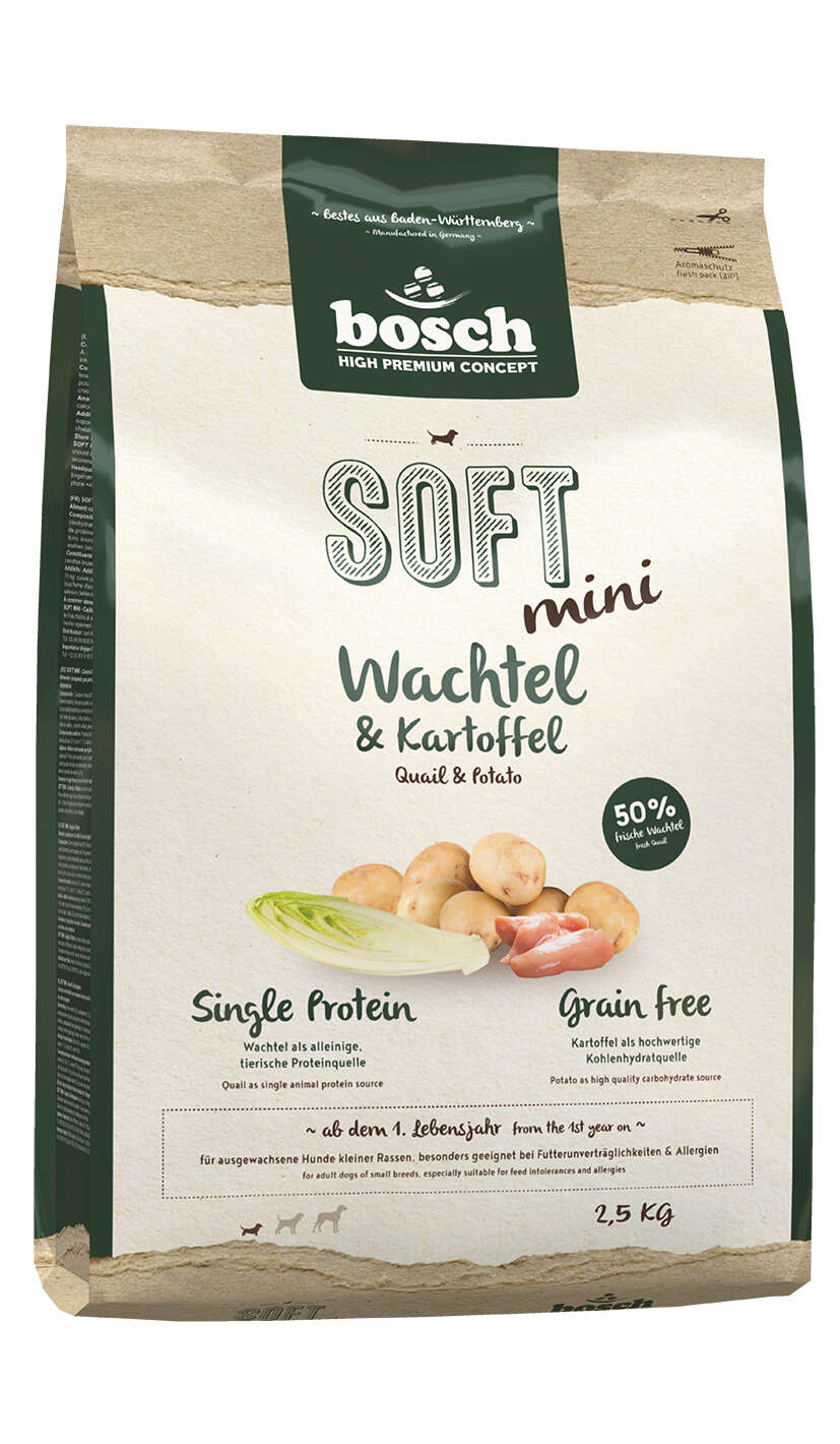 bosch Hunde-Trockenfutter HPC Soft Mini Wachtel+Kartoffel