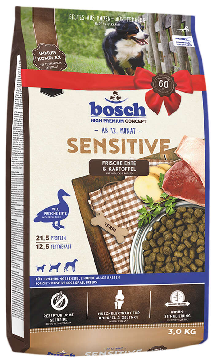 ORGANICVET Hundefutter Sensitive + Getreidefrei – Ente & Kartoffel, 5 Kg Für Sensible Hunde