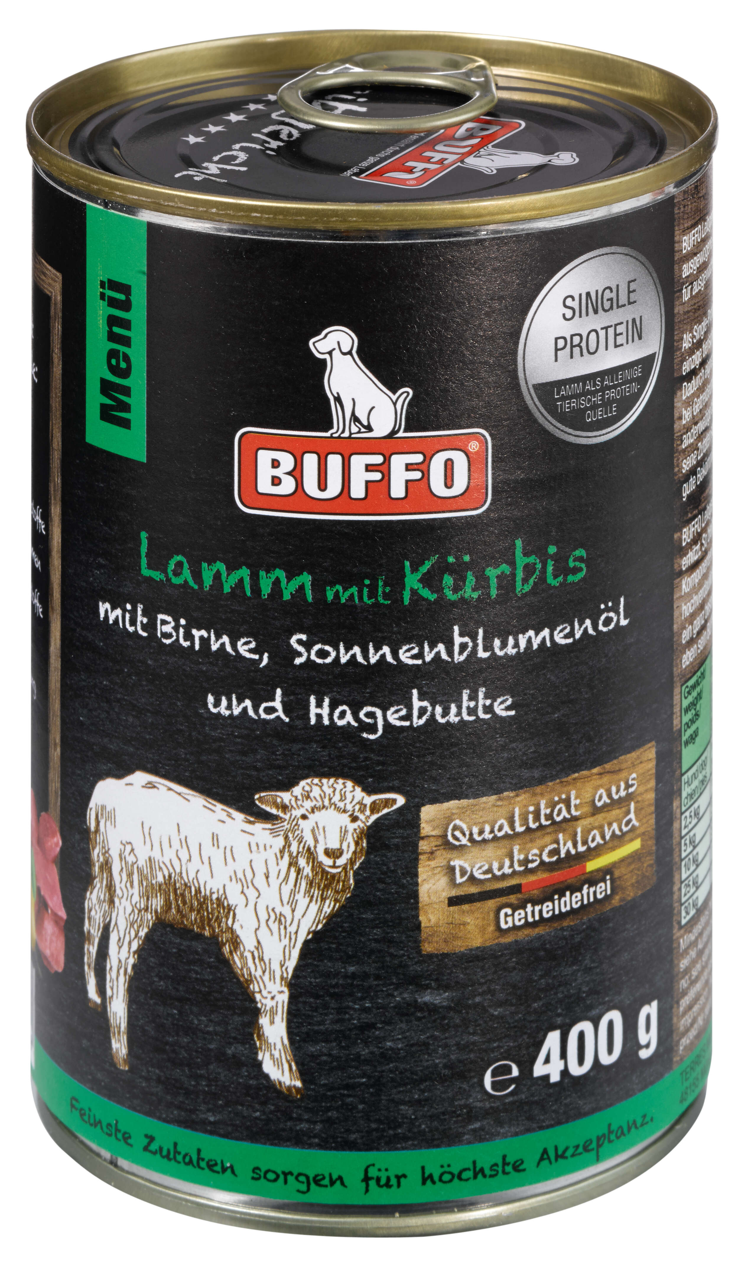 BUFFO Hunde-Nassfutter Leibgericht Lamm mit Kürbis