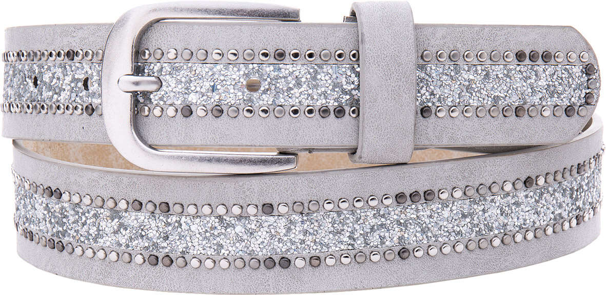 KANTRIE PU Gürtel mit Glitzer, grau