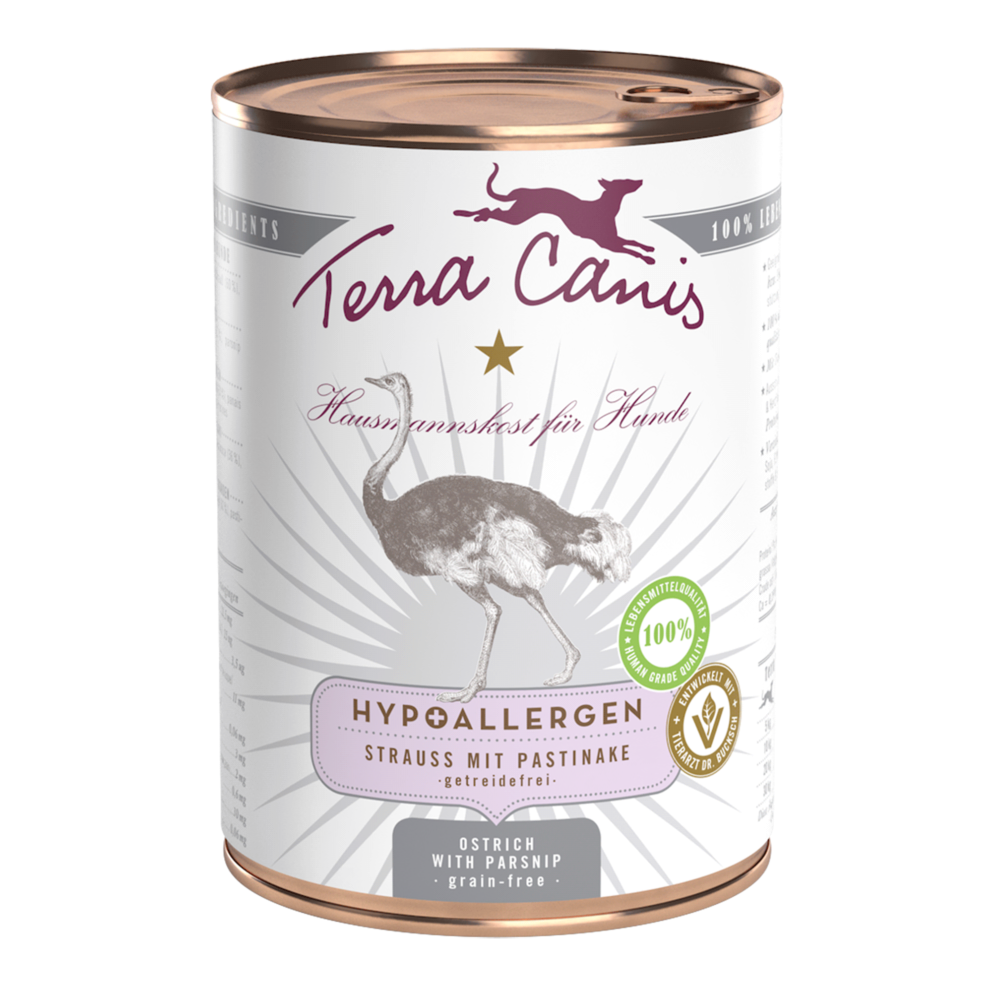 Terra Canis Hunde-Nassfutter Hypoallergen Strauß mit Pastinake