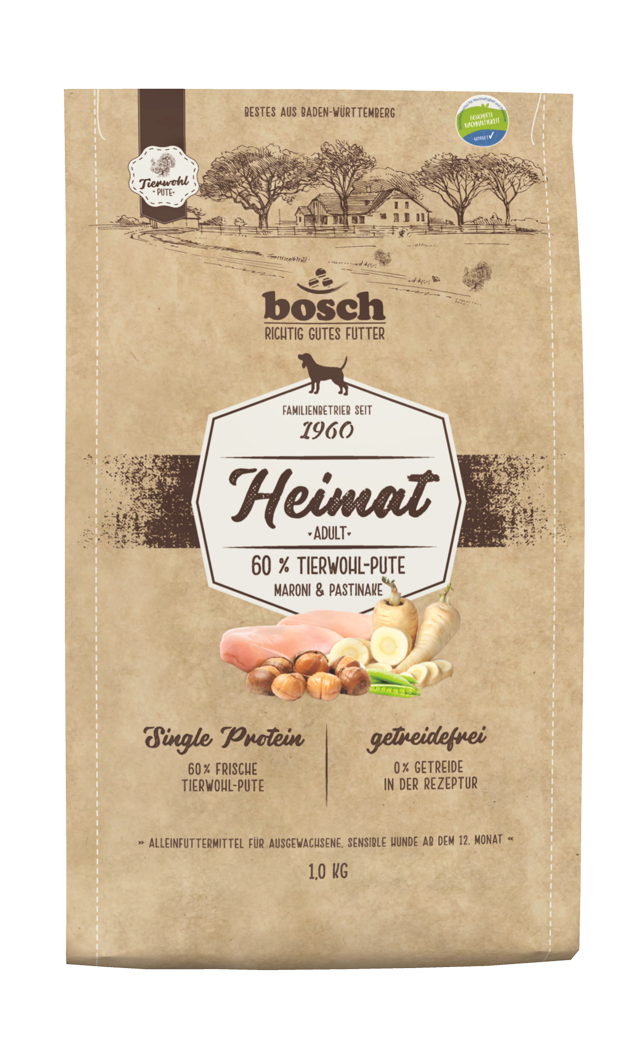 bosch Hunde-Trockenfutter Heimat Adult Tierwohl-Pute