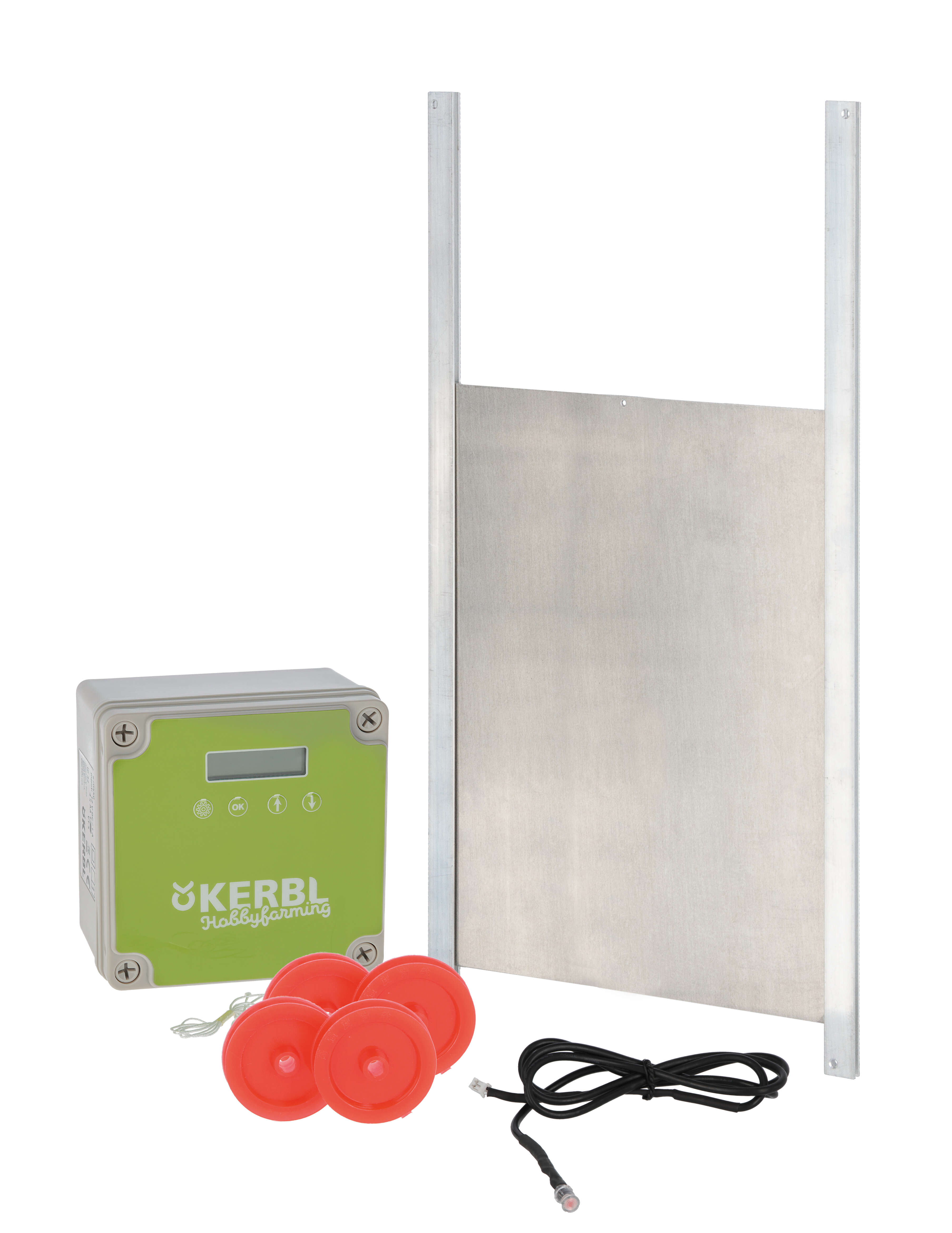 KERBL Automatische Hühnertür Komplett-Set inkl. Führungsschienen