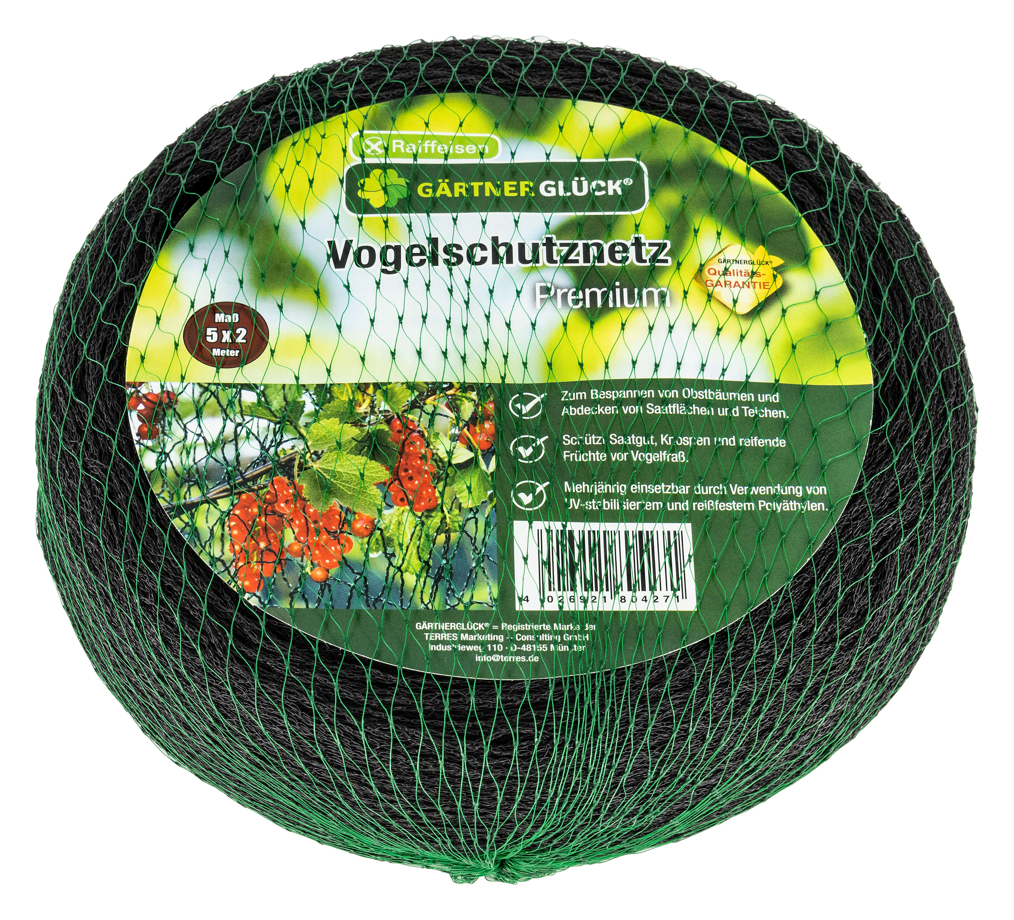 GÄRTNERGLÜCK Vogelschutznetz Premium