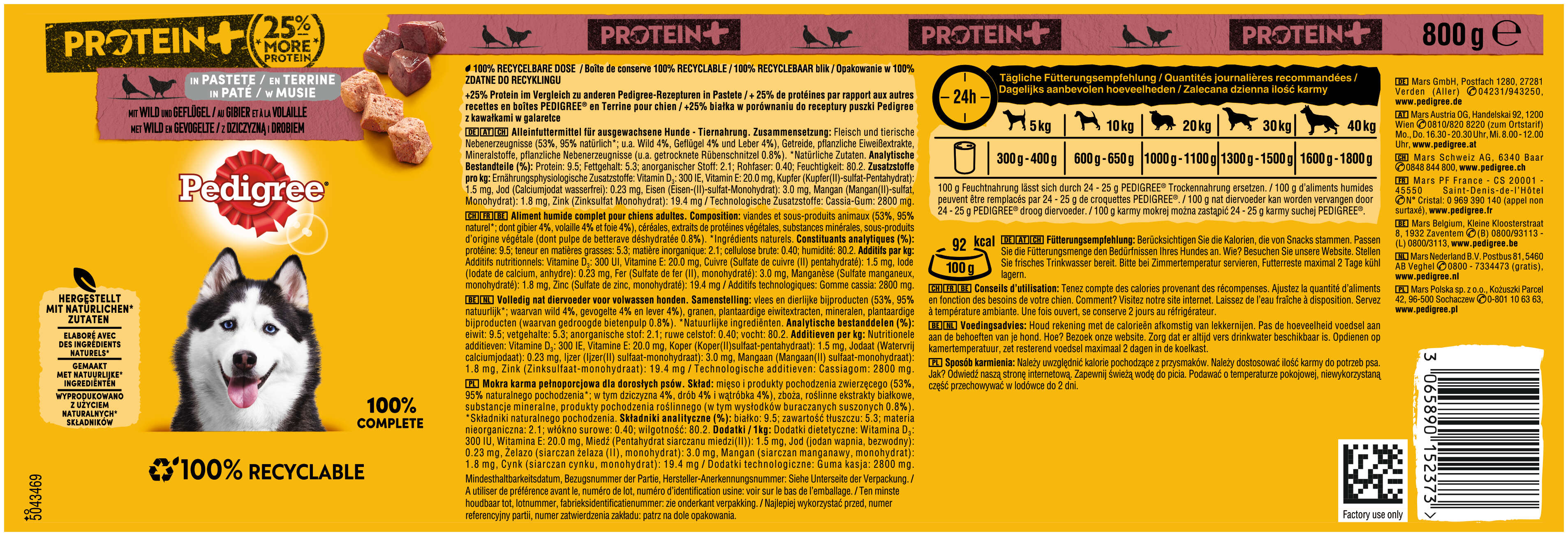Pedigree Hunde-Nassfutter Protein+ in Pastet | raiffeisenmarkt.de