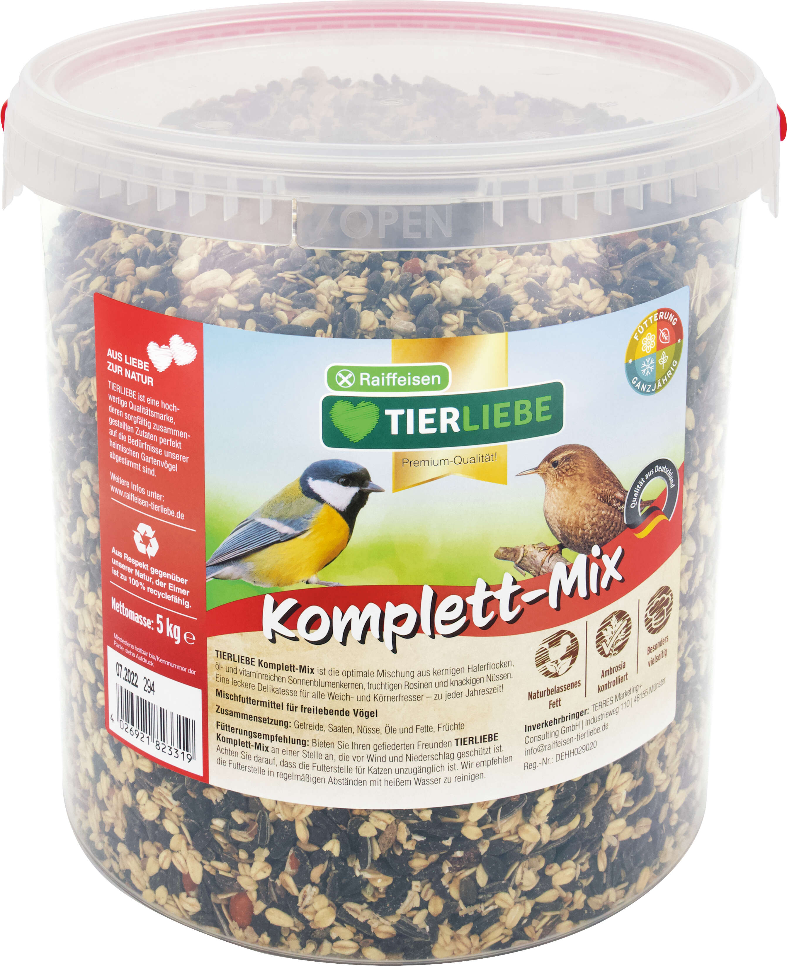 TIERLIEBE Wildvogelfutter Komplett-Mix