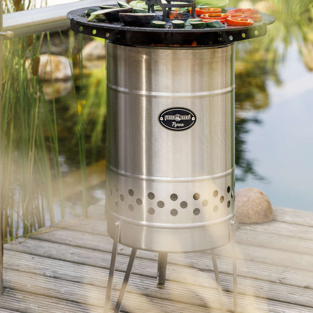 Petromax FEUERHAND Plancha Grillplatte zu Pyron Feuertonne