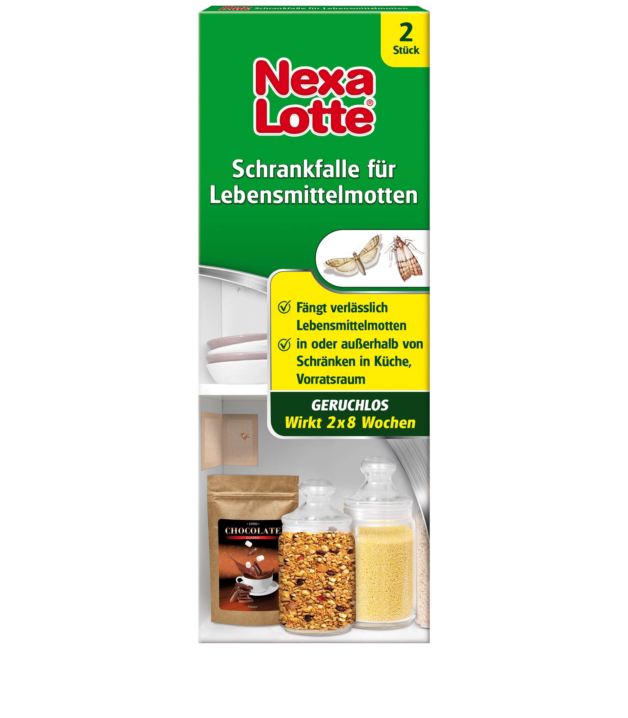 Nexa Lotte Pigliamosche 4 Pezzi - Trappola Per Mosche Adesiva Senza Insetticidi | Efficace In Casa, Cucina E Cameretta, Con Effetto Attrattivo Naturale