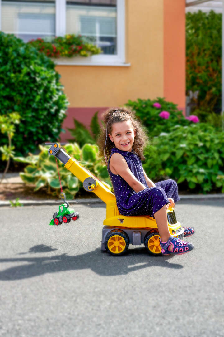 Grue Jouet BIG Power Worker Maxi Kran - Pour Enfants à Partir De 3 Ans, Avec Sécurité Anti-redémarrage - 12