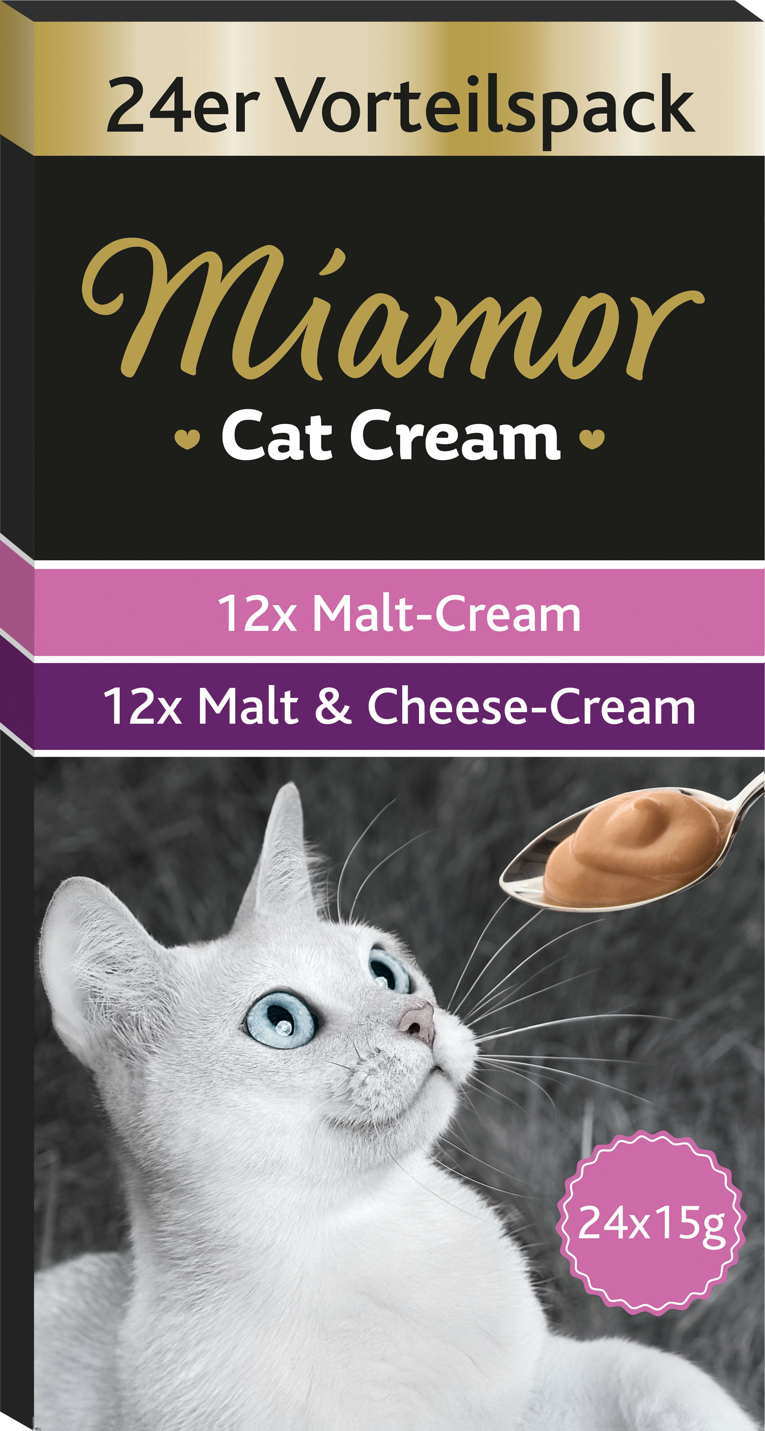 Miamor Katzenleckerli Cat Cream Malt Vorteilspack 24x15g