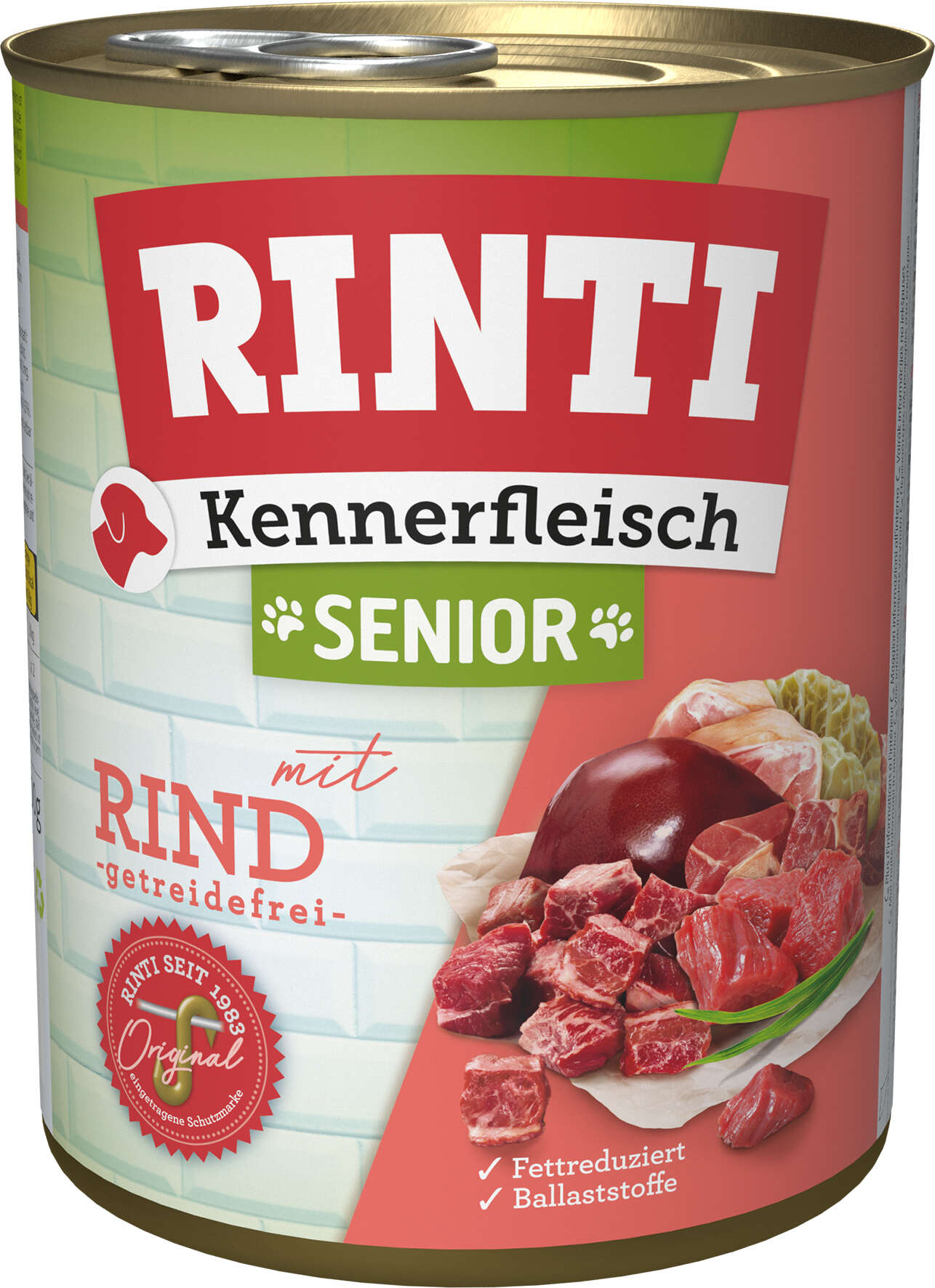 RINTI Hunde-Nassfutter Kennerfleisch Senior +Rind