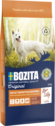 BOZITA Hunde-Trockenfutter Original Adult Sensitive mit Lachs und Reis