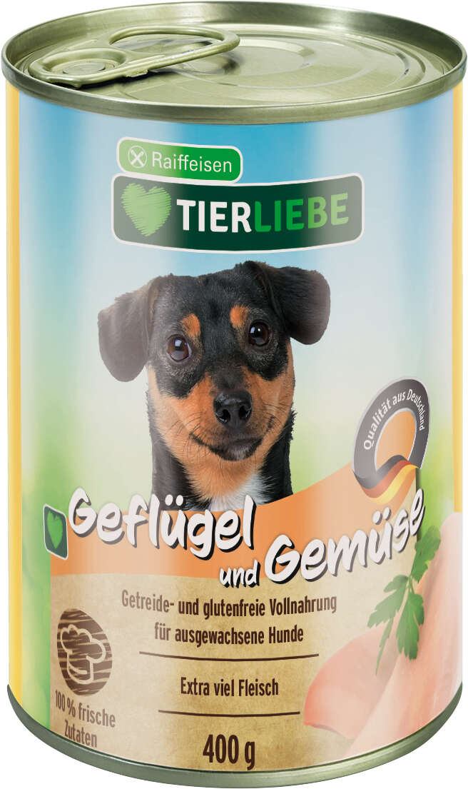 TIERLIEBE Hunde-Nassfutter Geflügel und Gemüse