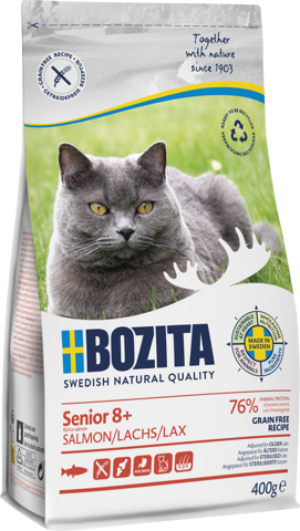 BOZITA Katzen-Trockenfutter Grain free Senior 8+ Salmon