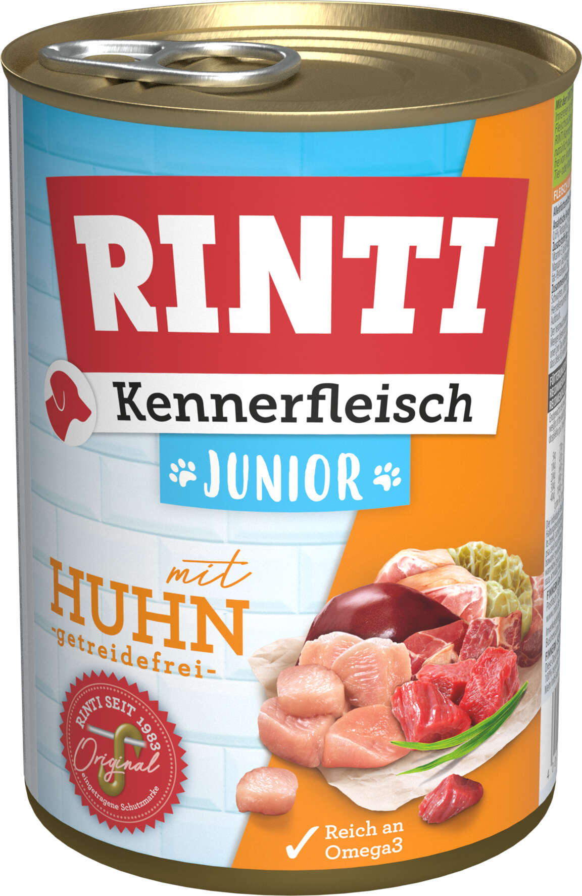 RINTI Hunde-Nassfutter Kennerfleisch Junior + Huhn