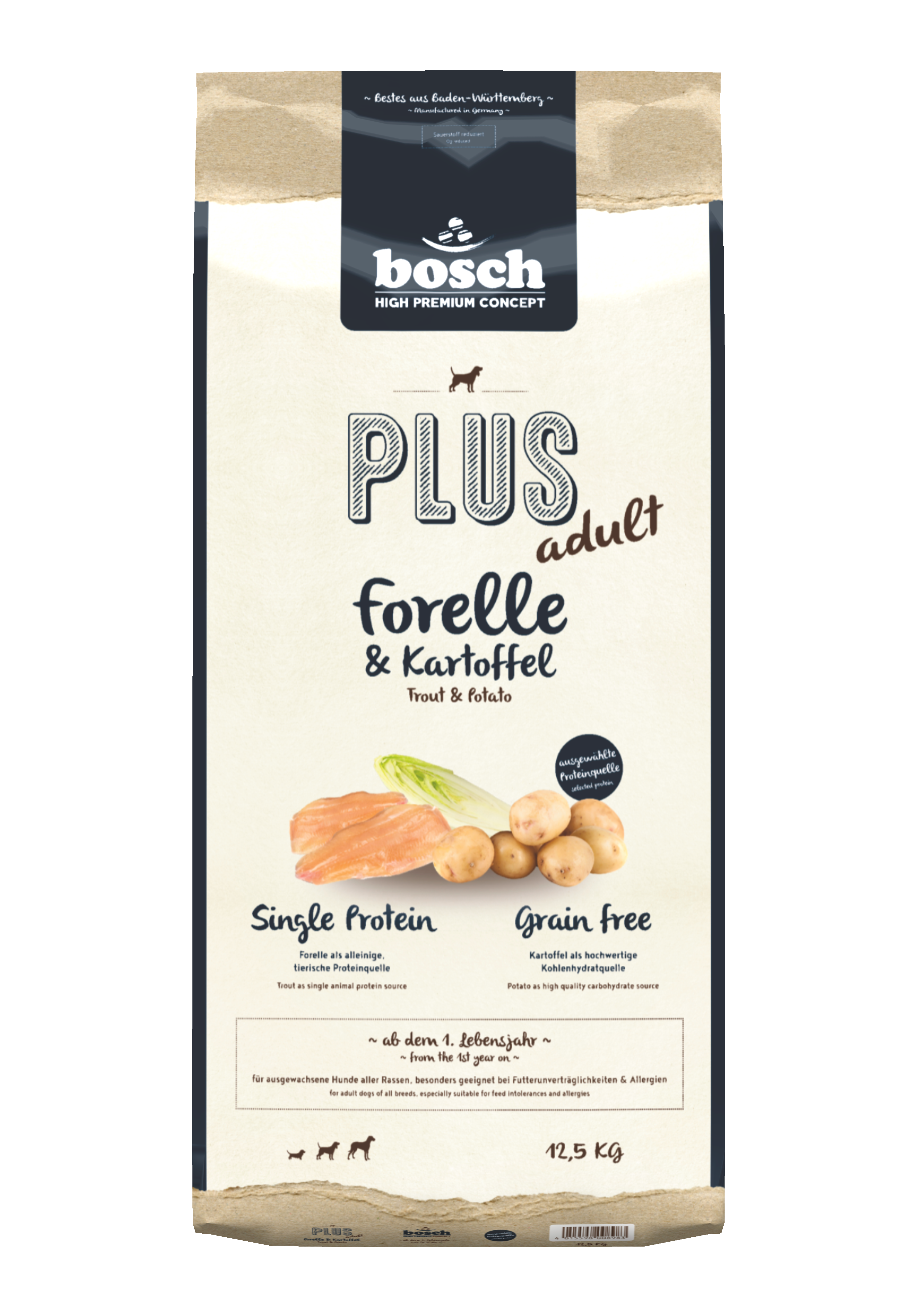 bosch Hunde-Trockenfutter HPC Plus Forelle+Kartoffel