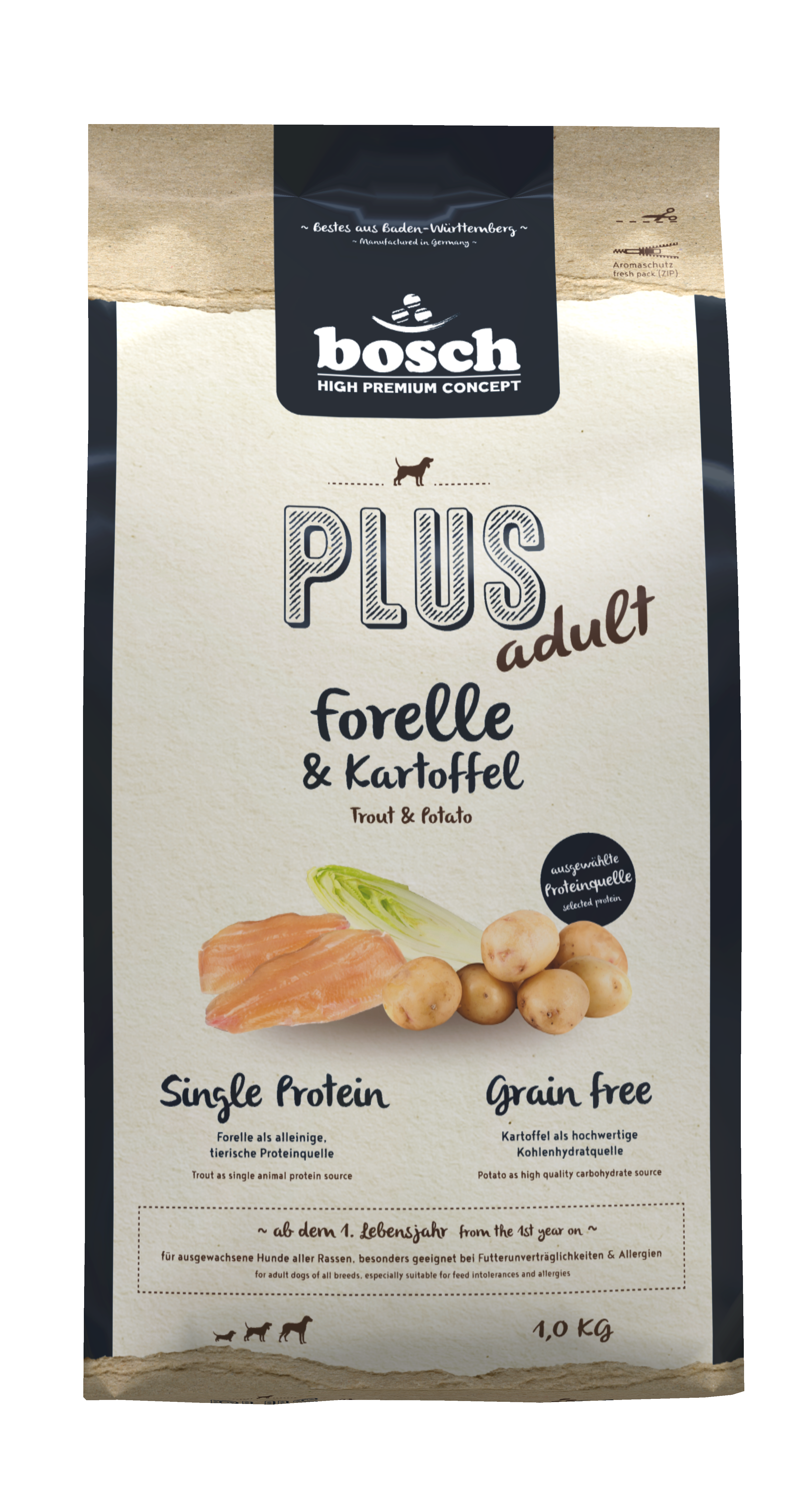 bosch Hunde-Trockenfutter HPC Plus Forelle+Kartoffel