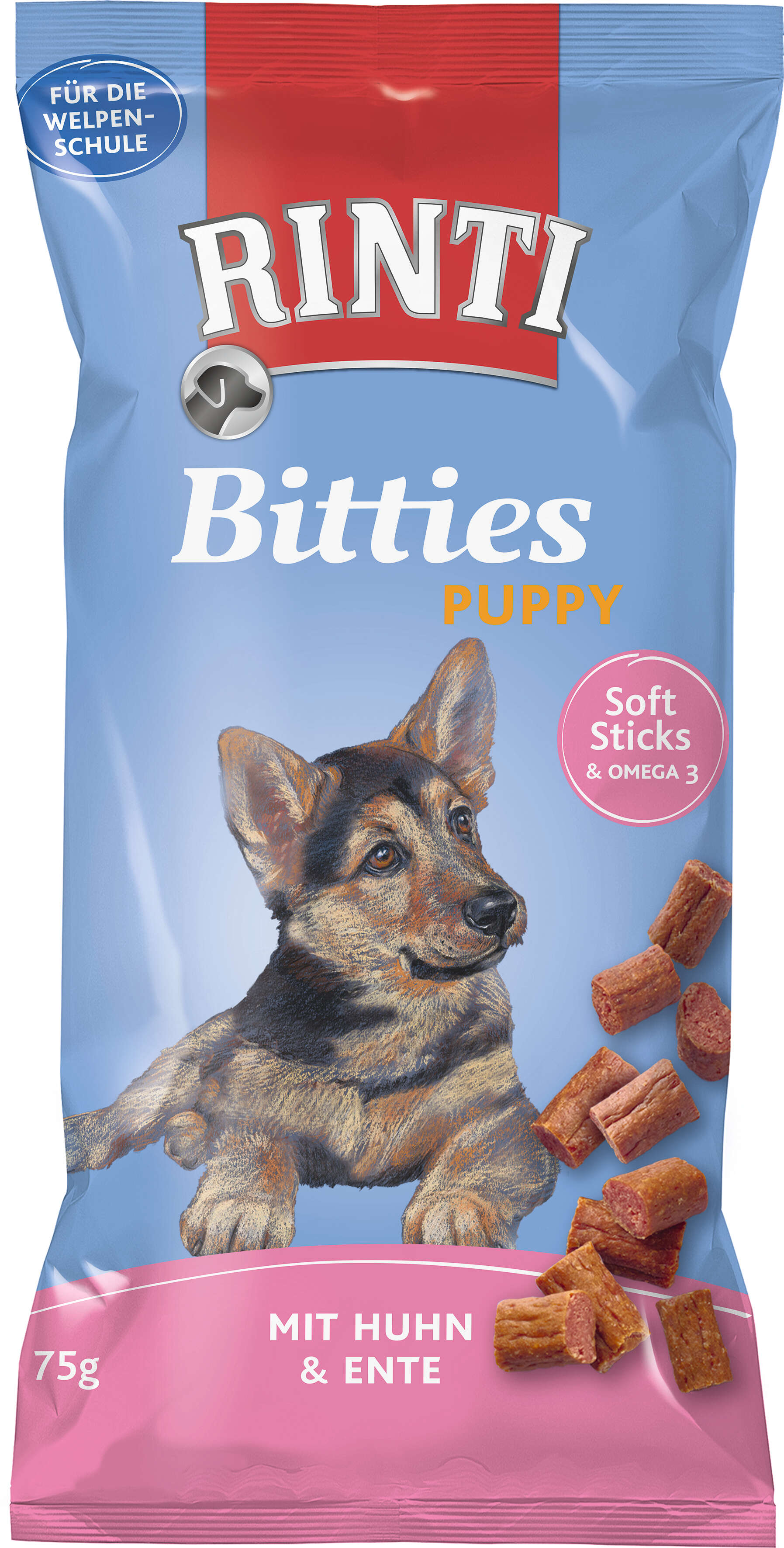 RINTI Hundeleckerlis Bitties Puppy Huhn+Ente