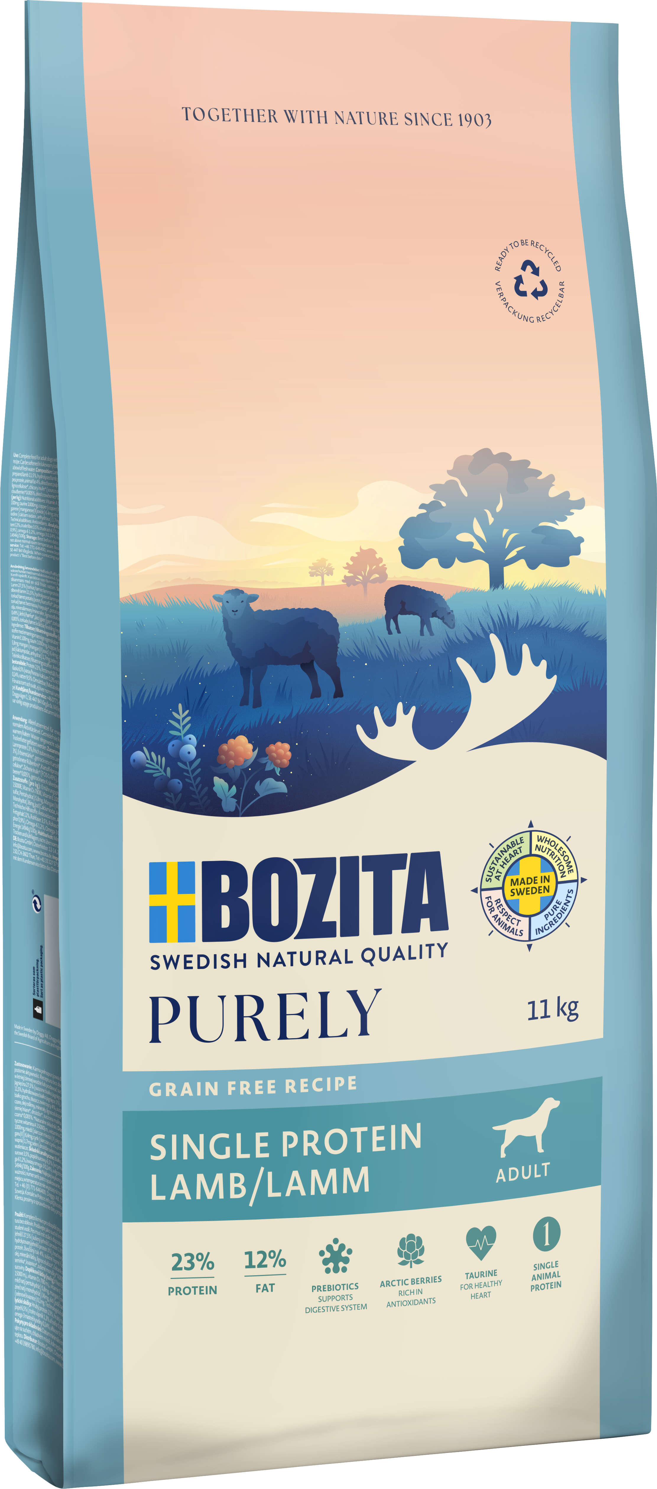 BOZITA Hunde-Trockenfutter Purely Adult Lamm