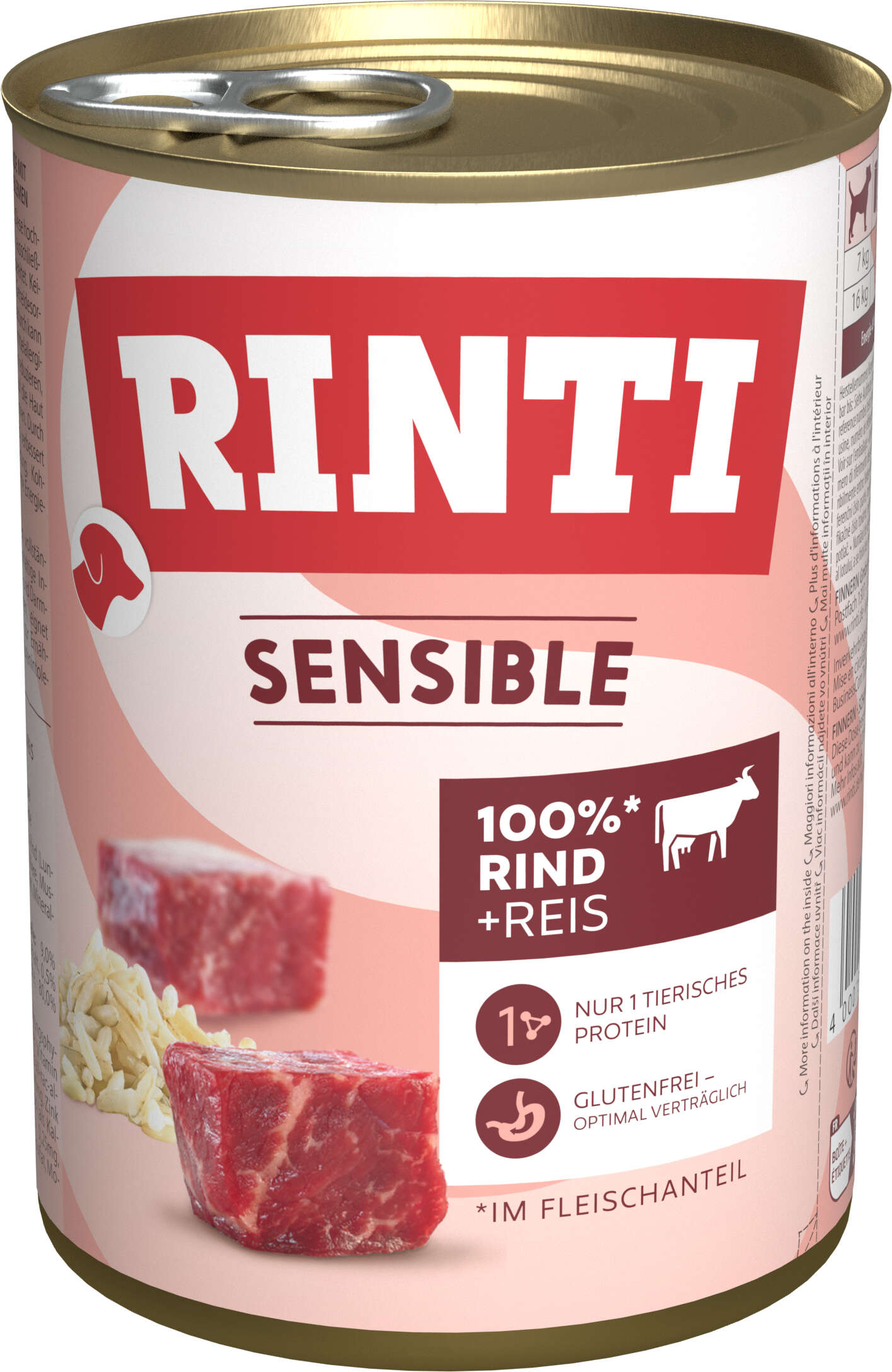 RINTI Hunde-Nassfutter Sensible Rind & Reis