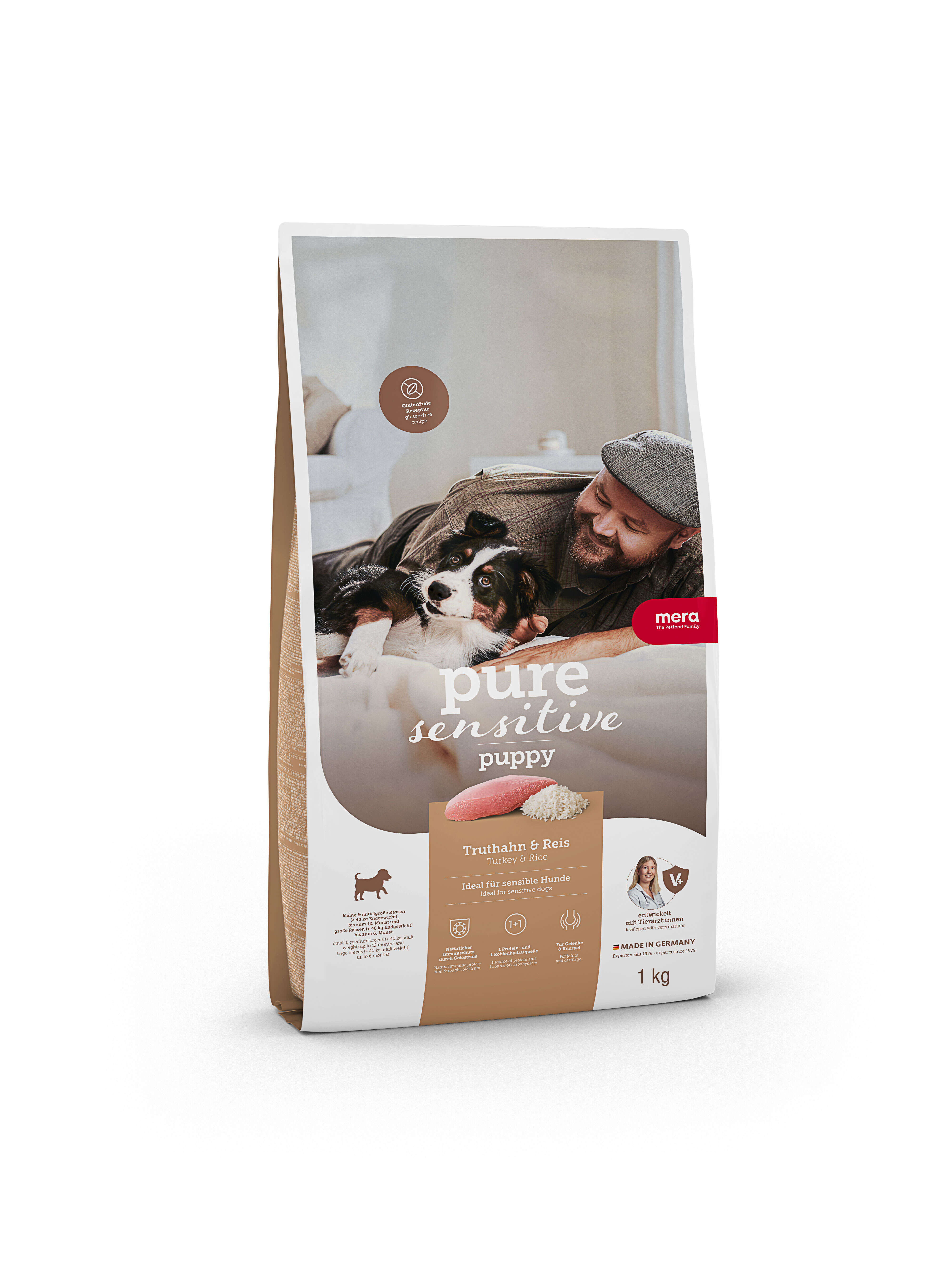 MERADOG Hunde-Trockenfutter Pure Sensitive Puppy Truthahn + Reis