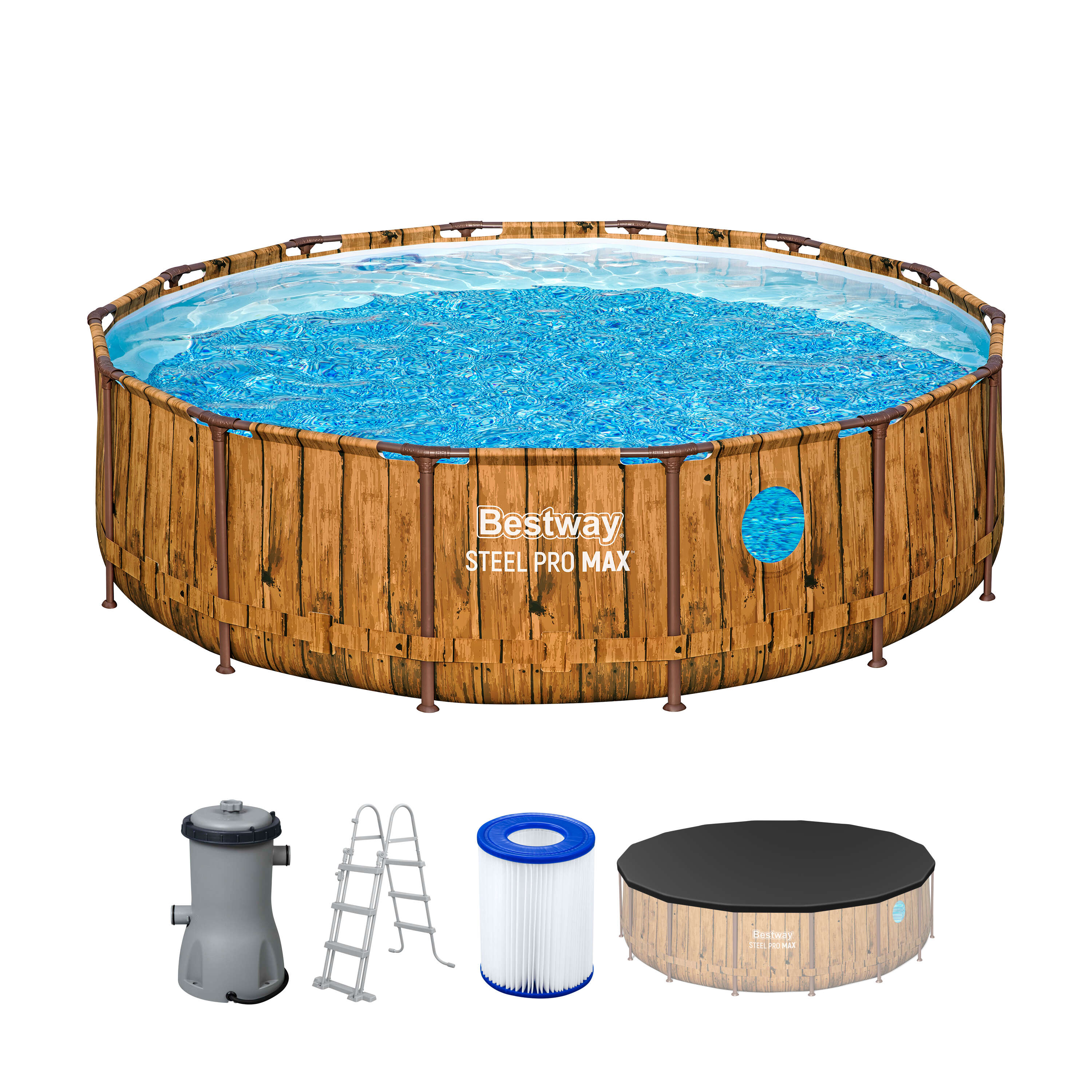 Bestway Komplett-Set Pro MAX™ Splashview™ Frame Pool rund 427 x 107 cm