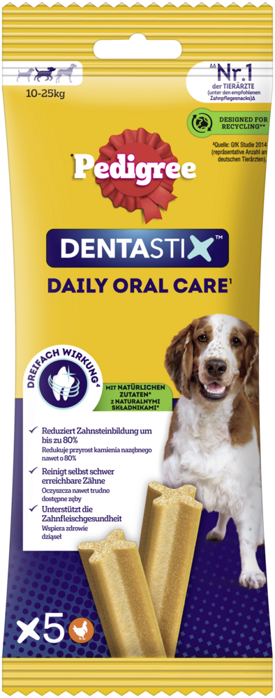 Pedigree Hundeleckerli DentaStix Daily Oral Care für mittlere Hunde