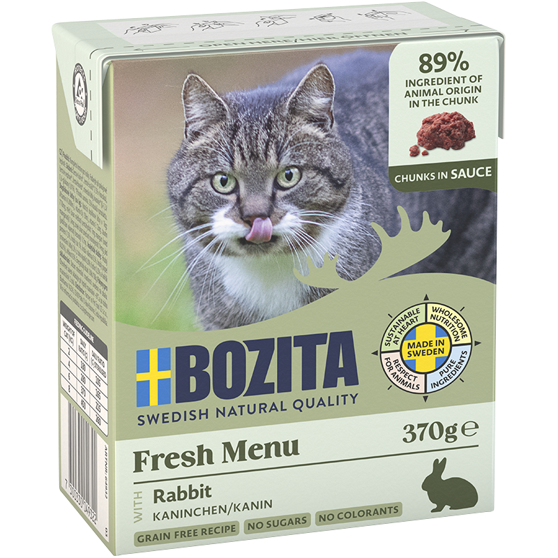 BOZITA Katzen-Nassfutter Häppchen in Sauce Kaninchen