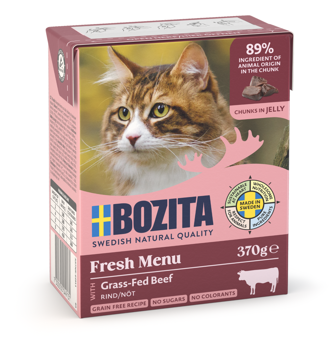 BOZITA Katzen-Nassfutter Häppchen in Gelee mit Rinderhack