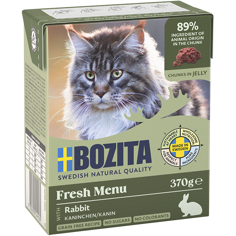 BOZITA Katzen-Nassfutter Häppchen in Gelee mit Kaninchen