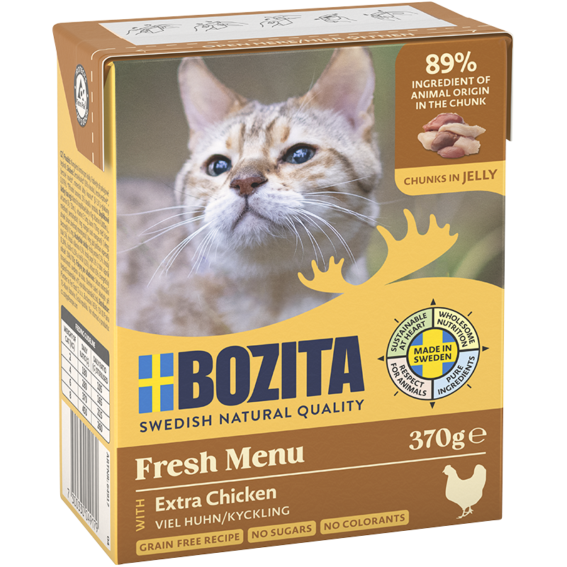 BOZITA Katzen-Nassfutter Häppchen in Gelee mit viel Huhn
