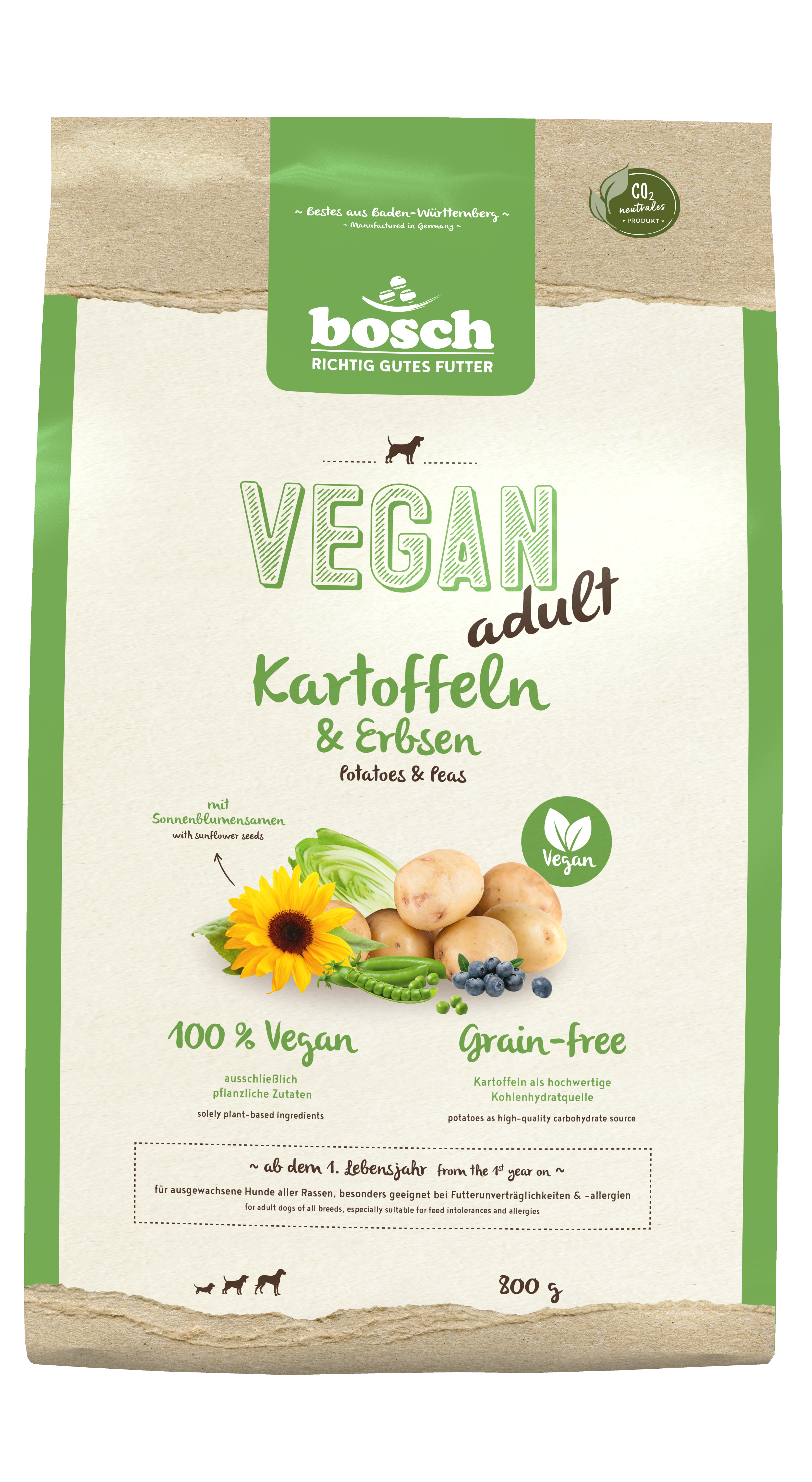 bosch Hunde-Trockenfutter HPC Vegan Adult Kartoffel & Erbsen