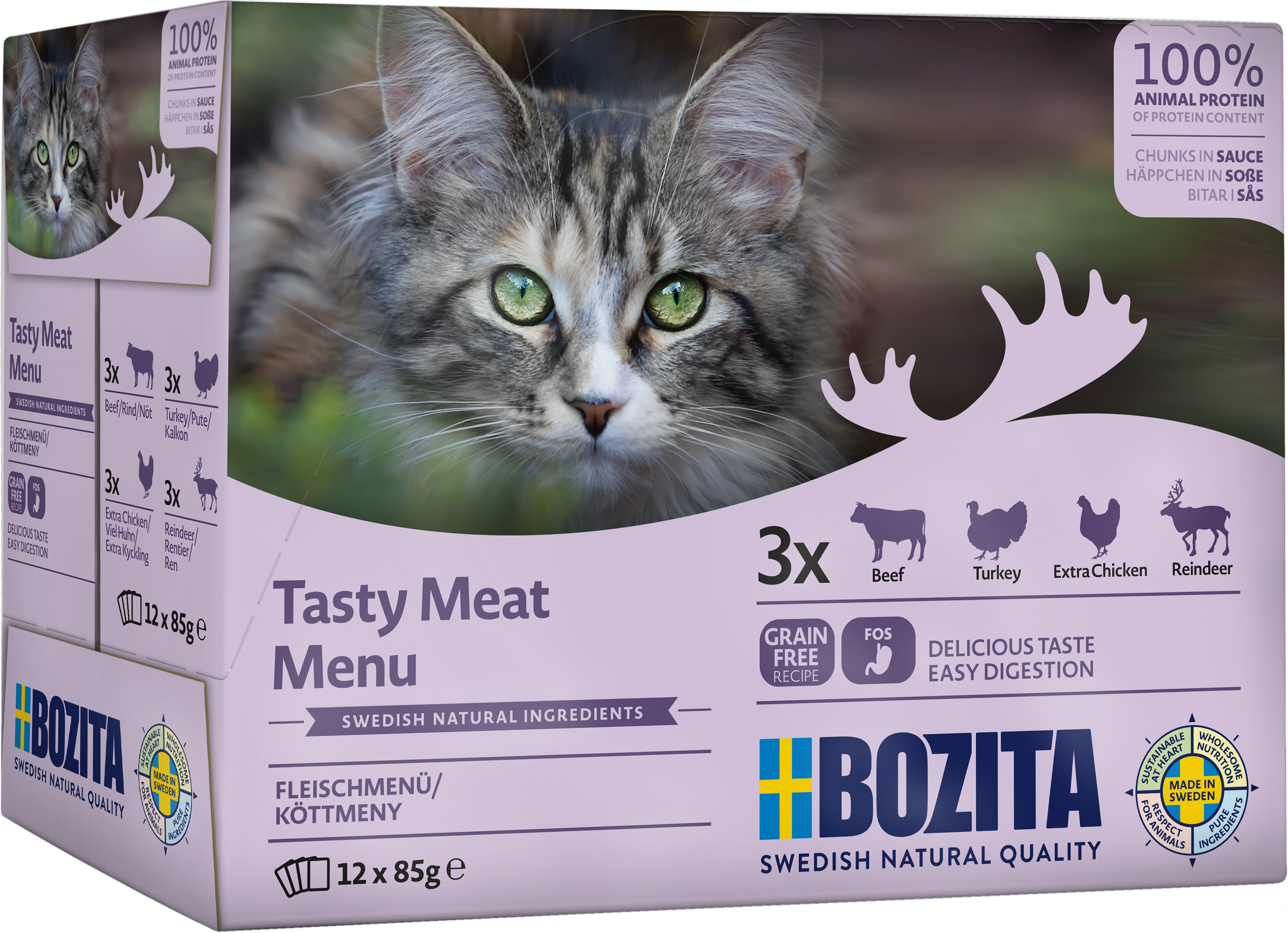 BOZITA Katzen-Nassfutter Fleisch Häppchen in Sauce