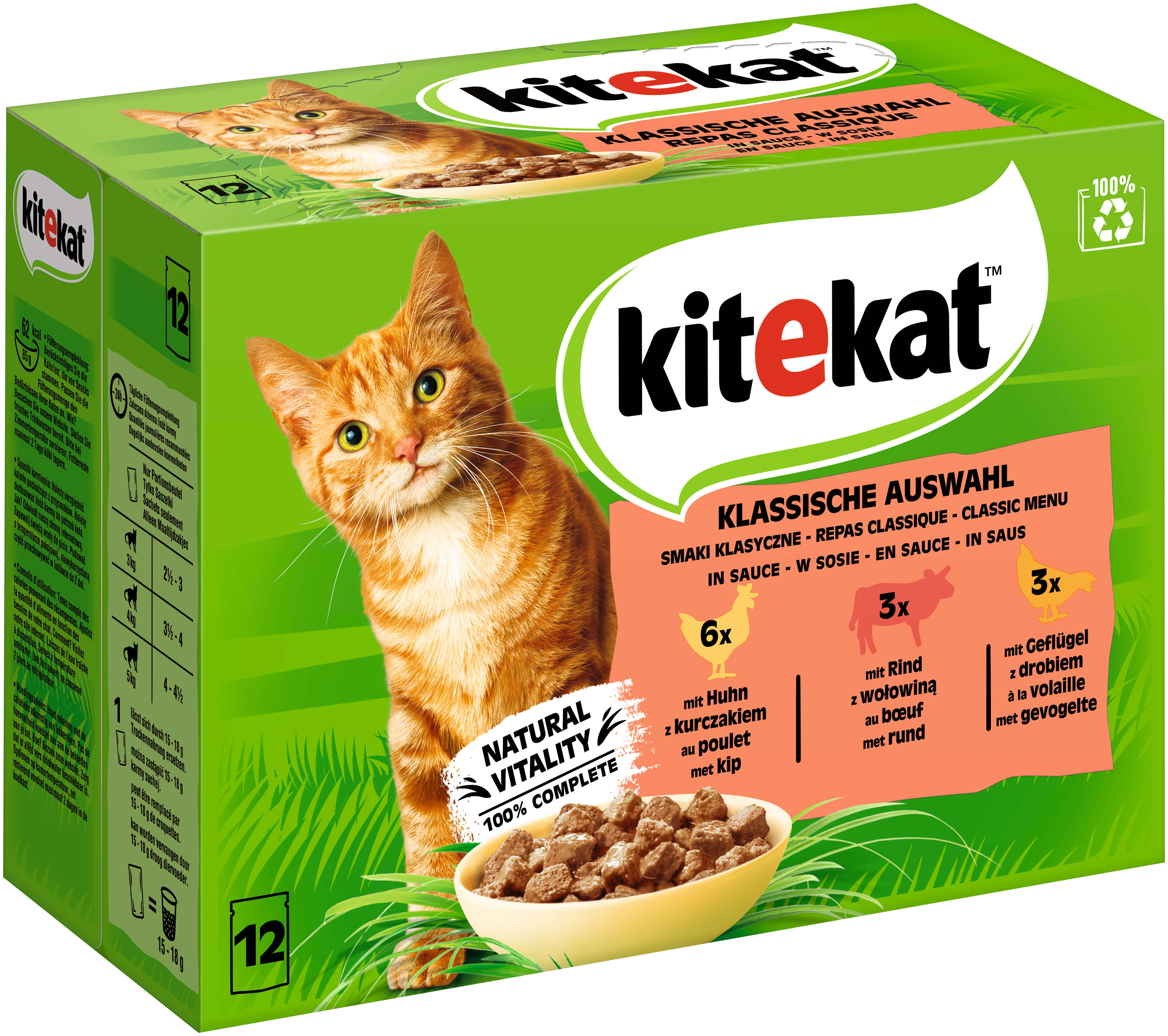 Kitekat Katzen-Nassfutter Klassische Auswahl in Sauce