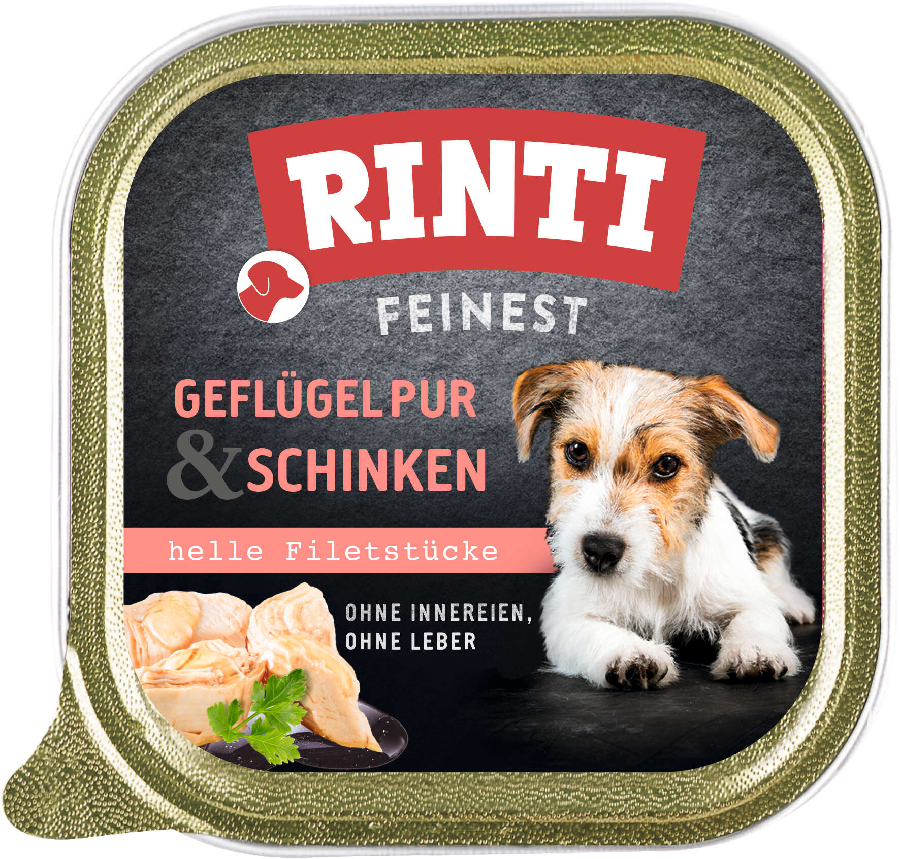RINTI Hunde-Nassfutter Feinest Geflügel pur Schinken