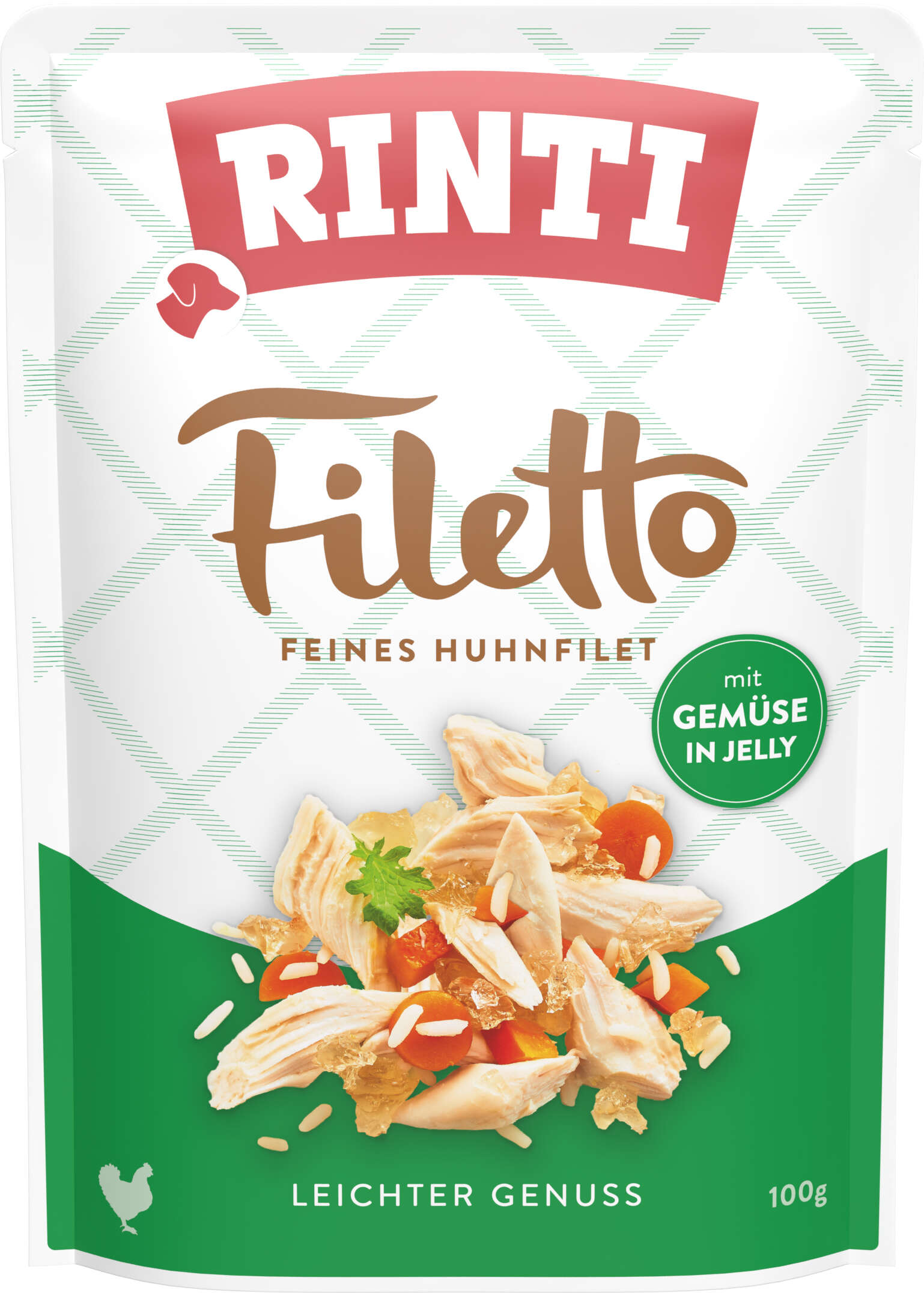 RINTI Hunde-Nassfutter Filetto in Jelly Huhn mit Gemüse