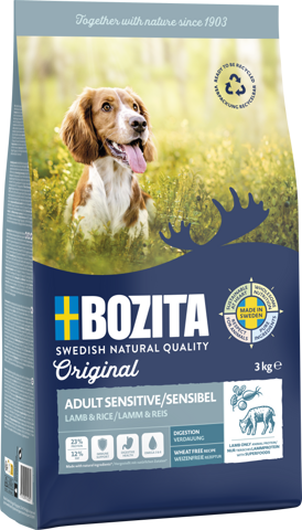 BOZITA Hunde-Trockenfutter Original Adult Sensitive Lamm und Reis