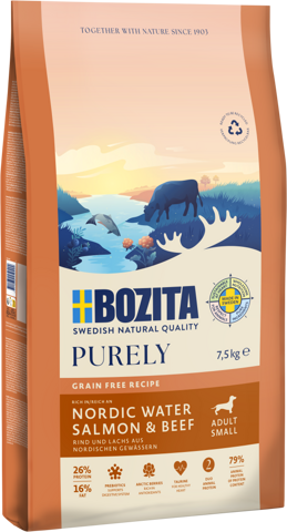 BOZITA Hunde-Trockenfutter Purely Adult Small Lachs & Rind