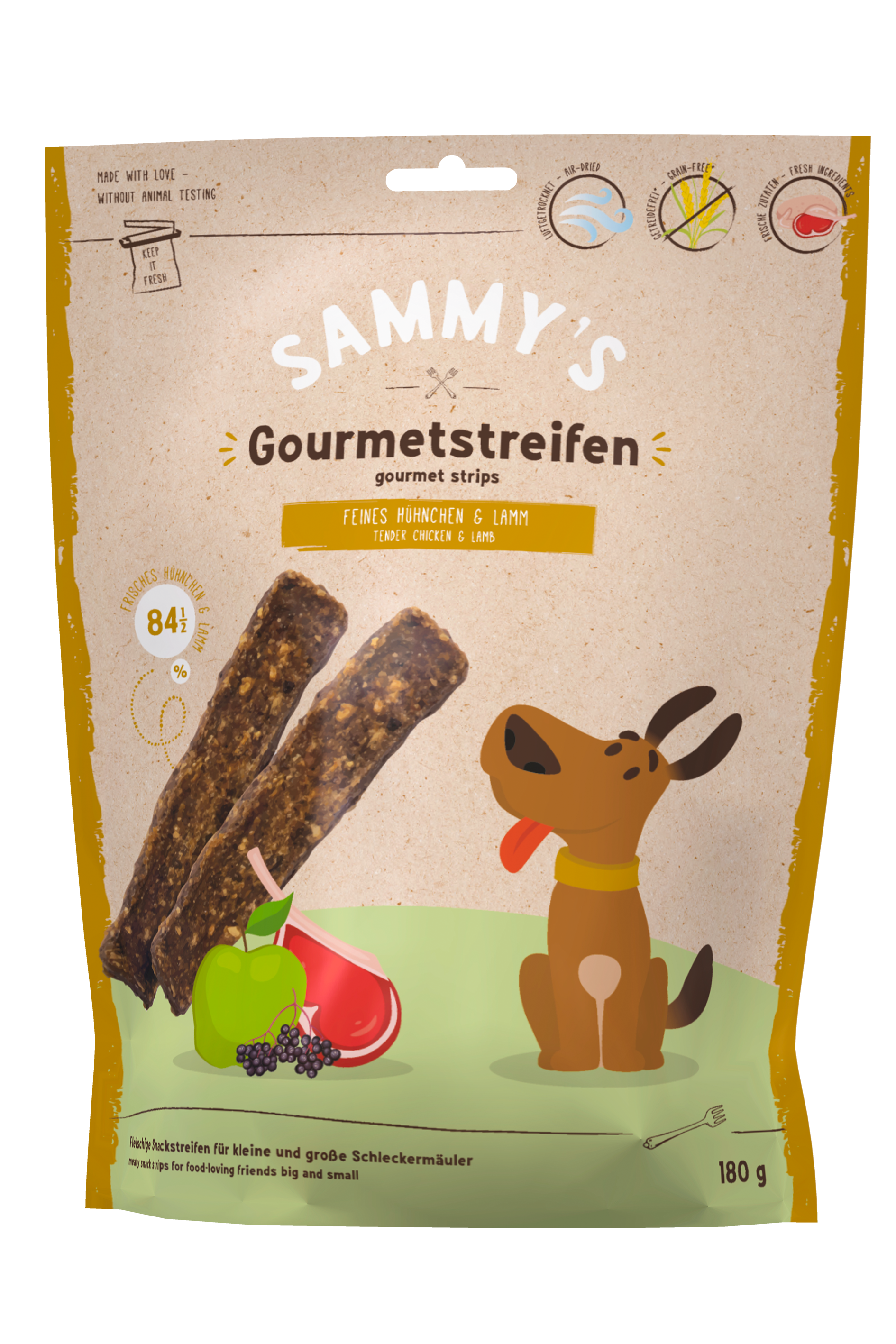 SAMMY'S Hundesnacks Hundeleckerli Sammy's Gourmetstreifen Hühnchen & Lamm