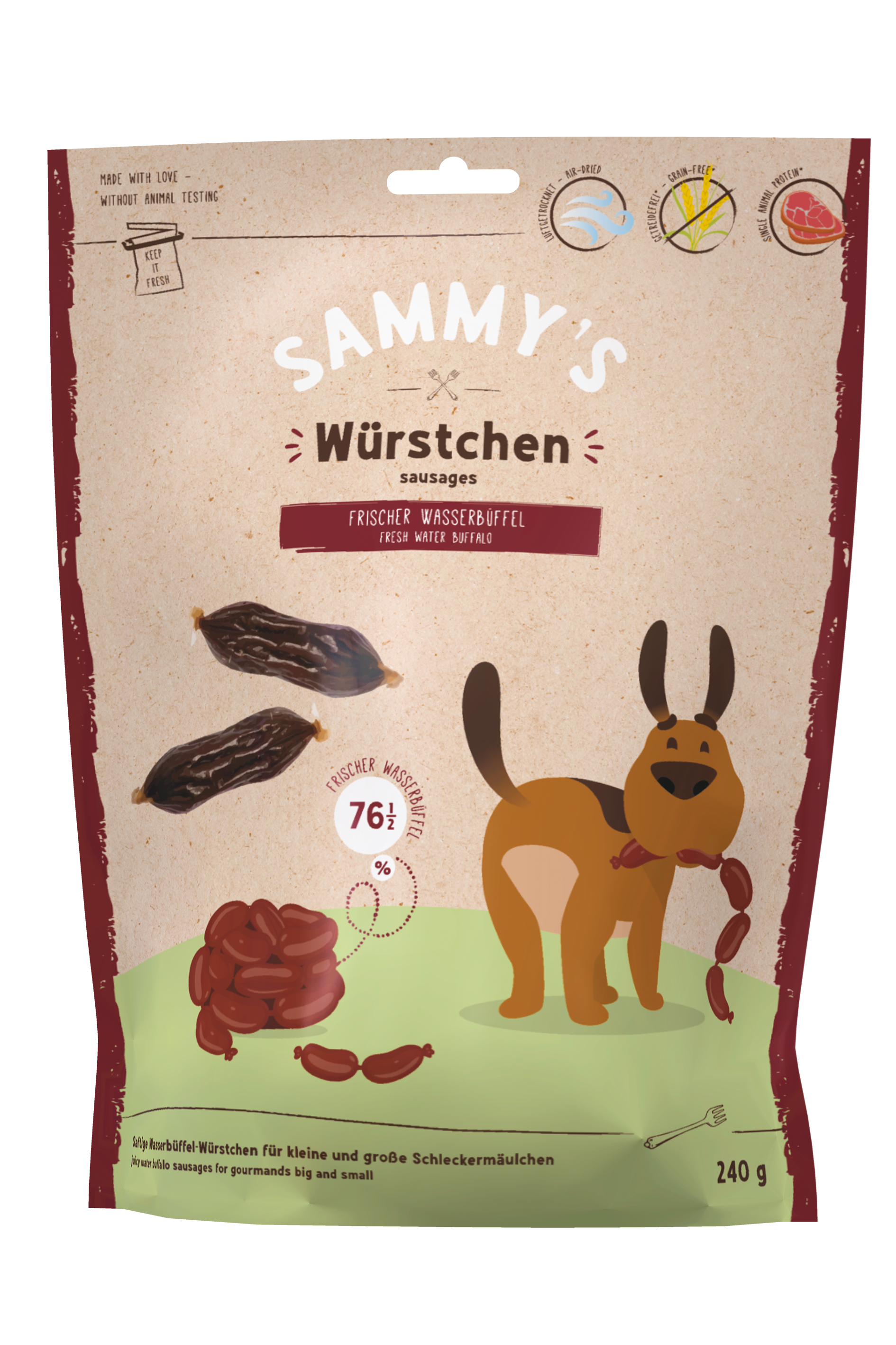 SAMMY'S Hundesnacks Hundeleckerli Sammy's Würstchen Wasserbüffel
