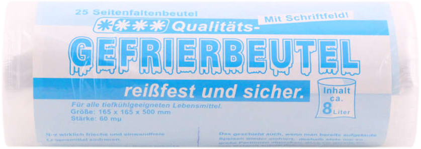 Gefrierseitenfaltenbeutel