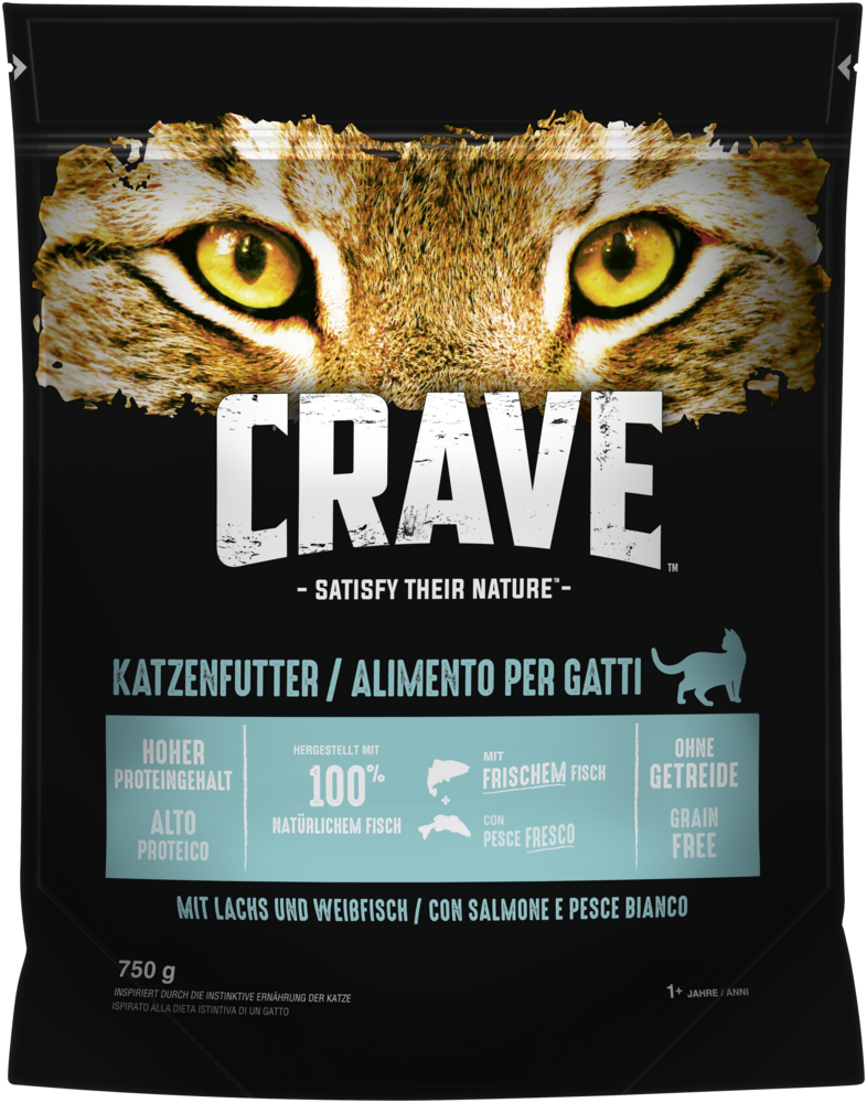 CRAVE Katzen-Trockenfutter Adult Lachs und Weißfisch