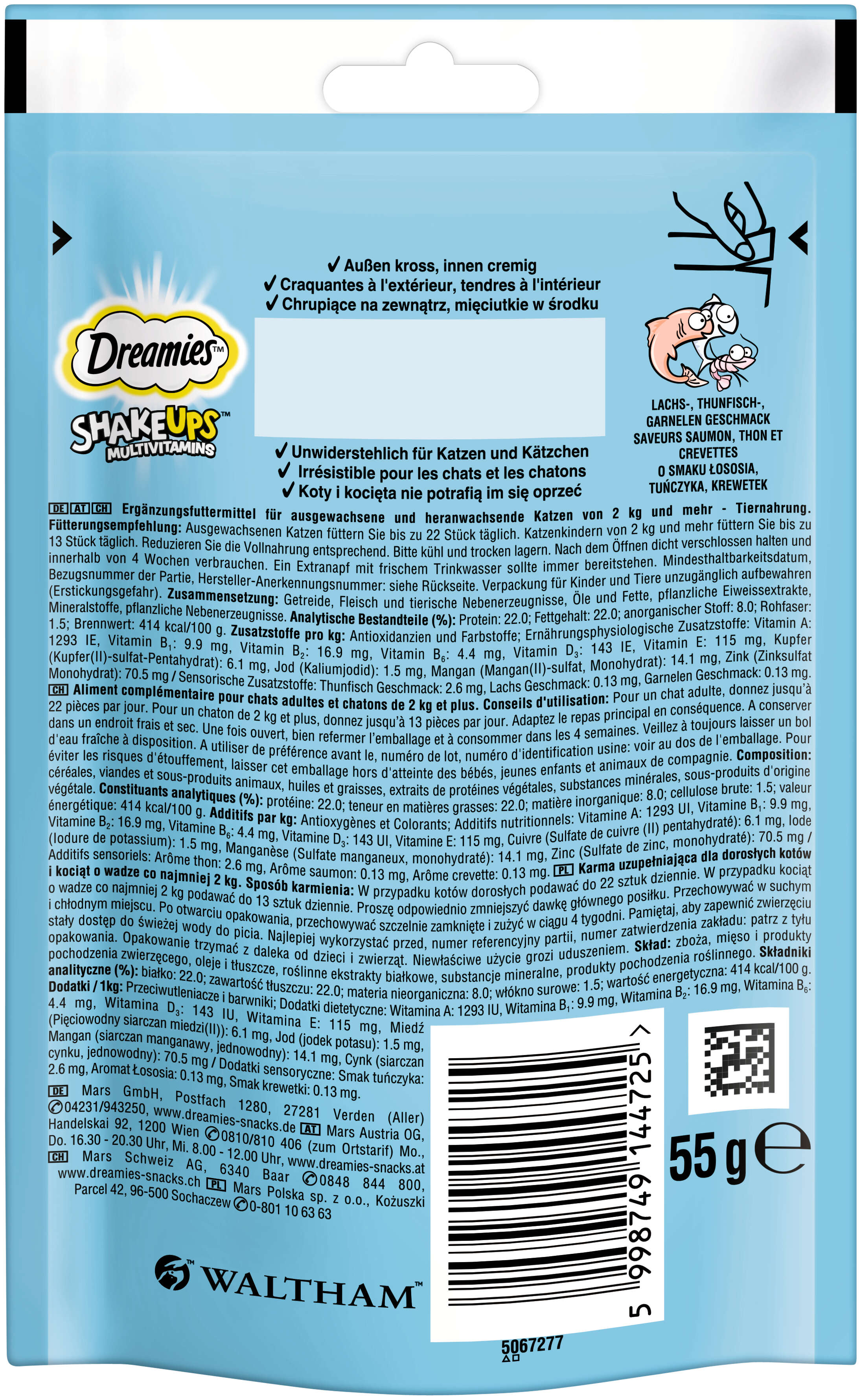 Dreamies Katzenleckerli Shake Ups Multivitamin Seafood Festival