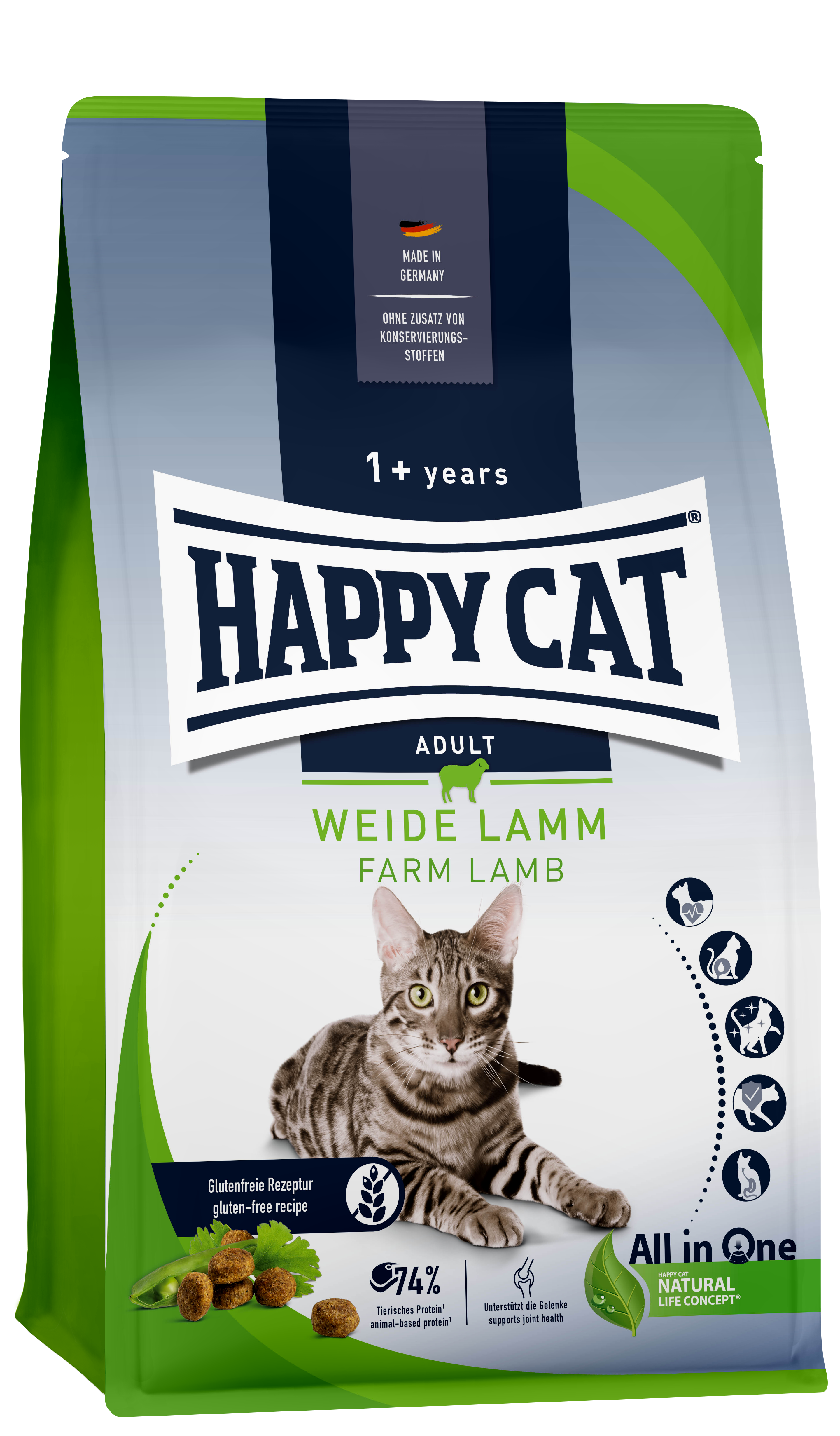 HAPPY CAT Katzen-Trockenfutter Culinary Adult Weide-Lamm