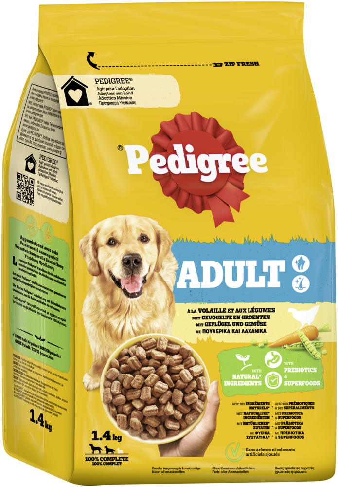 Pedigree Hunde-Trockenfutter Adult Geflügel und Gemüse