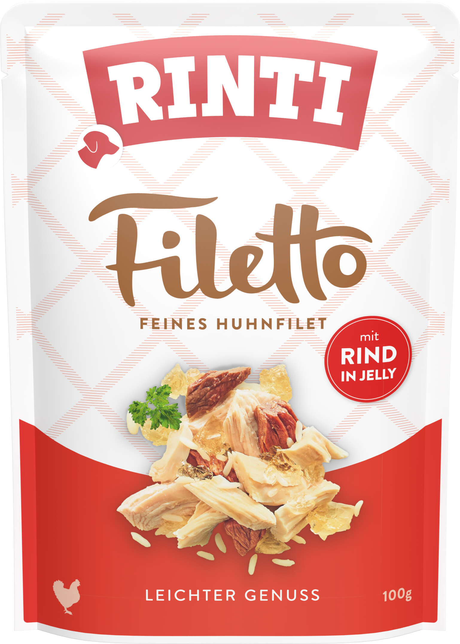 RINTI Hunde-Nassfutter Filetto Feines Huhnfilet mit Rind in Jelly