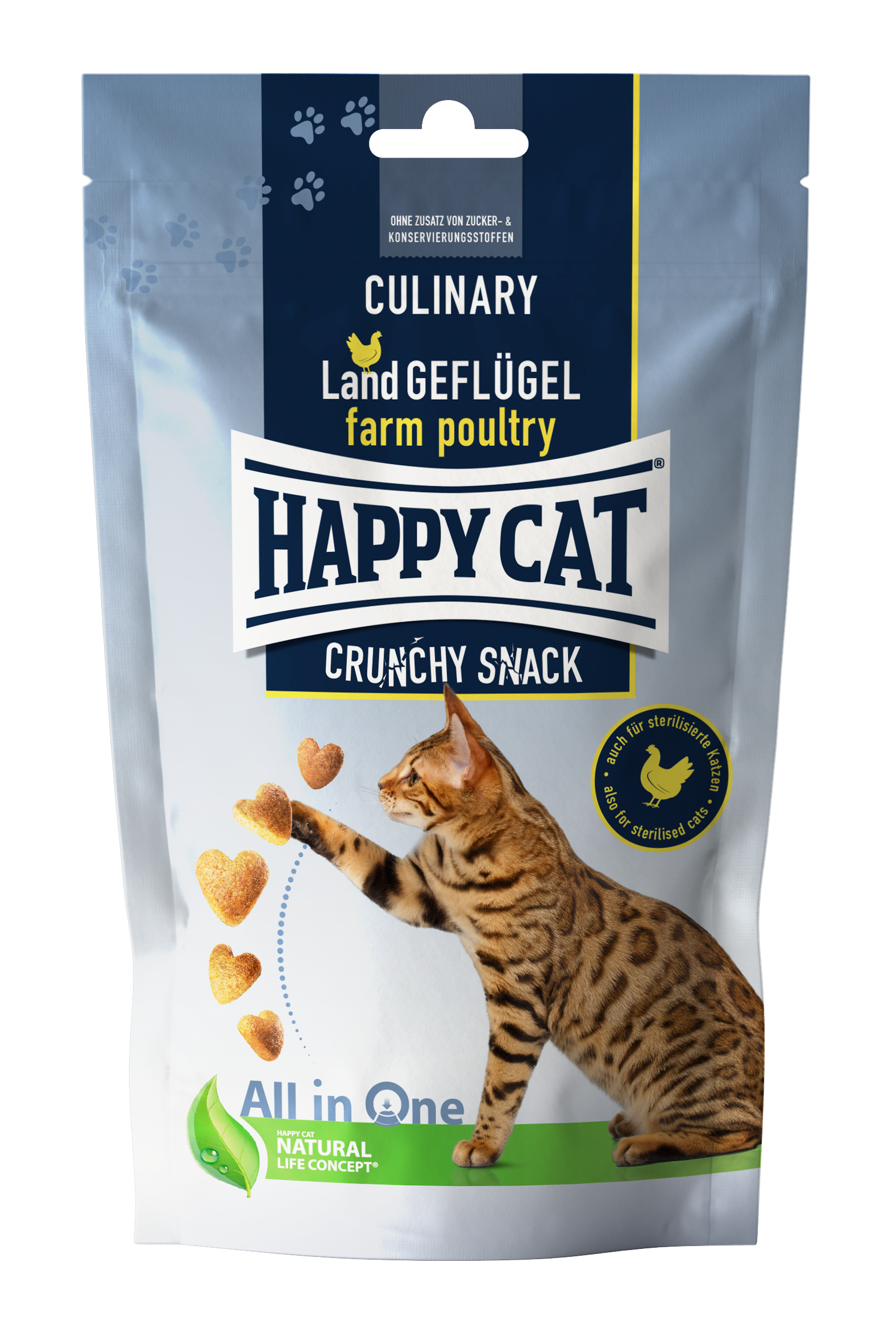 HAPPY CAT Katzenleckerli Culinary Crunchy Snack Land-Geflügel
