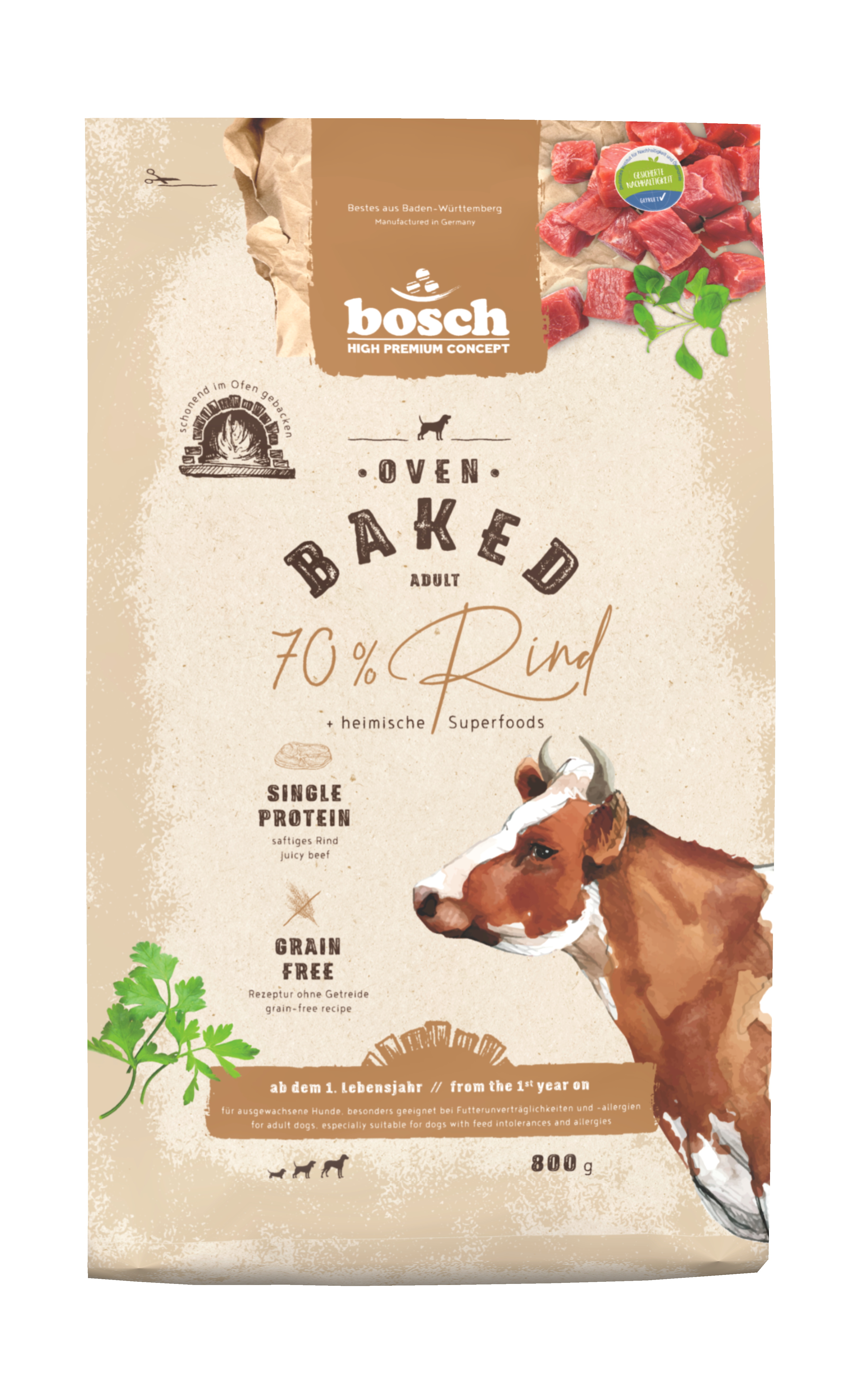 bosch Hunde-Trockenfutter HPC Oven Baked Rind