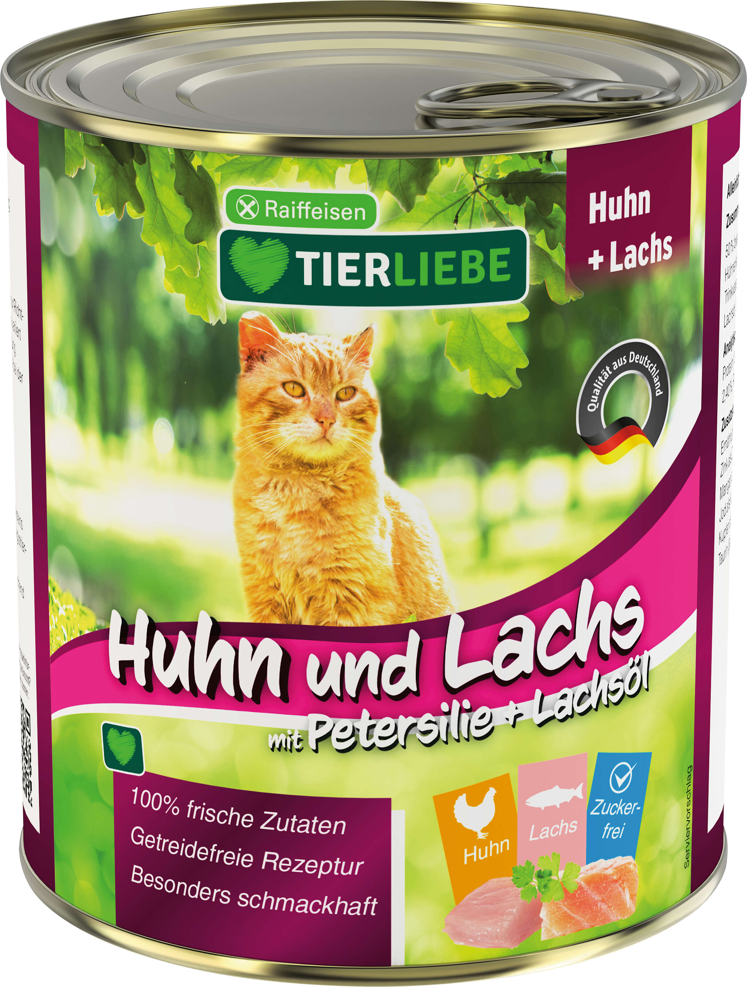 TIERLIEBE Katzen-Nassfutter Huhn und Lachs