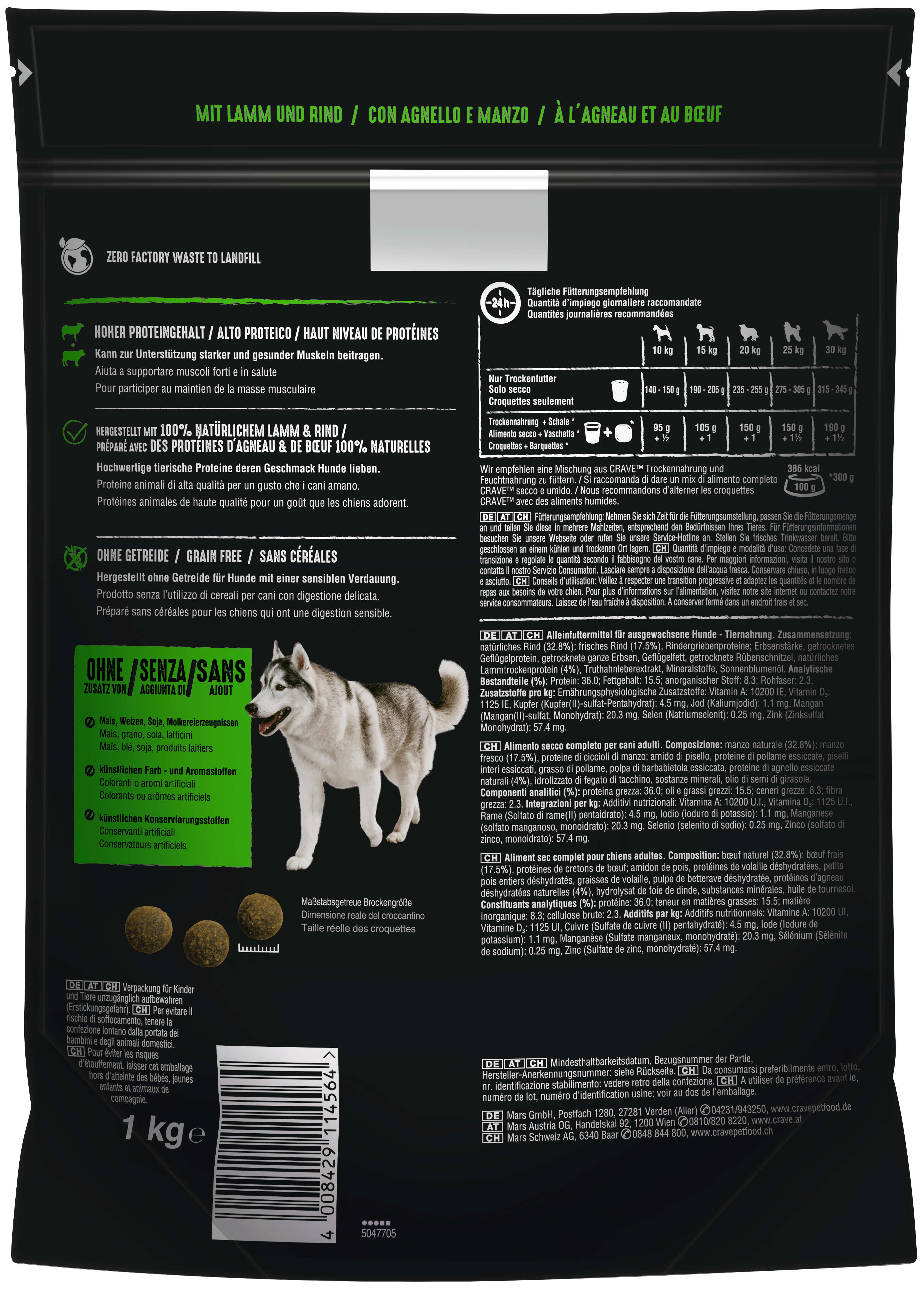 CRAVE Hunde-Trockenfutter Adult mit Lamm und Rind